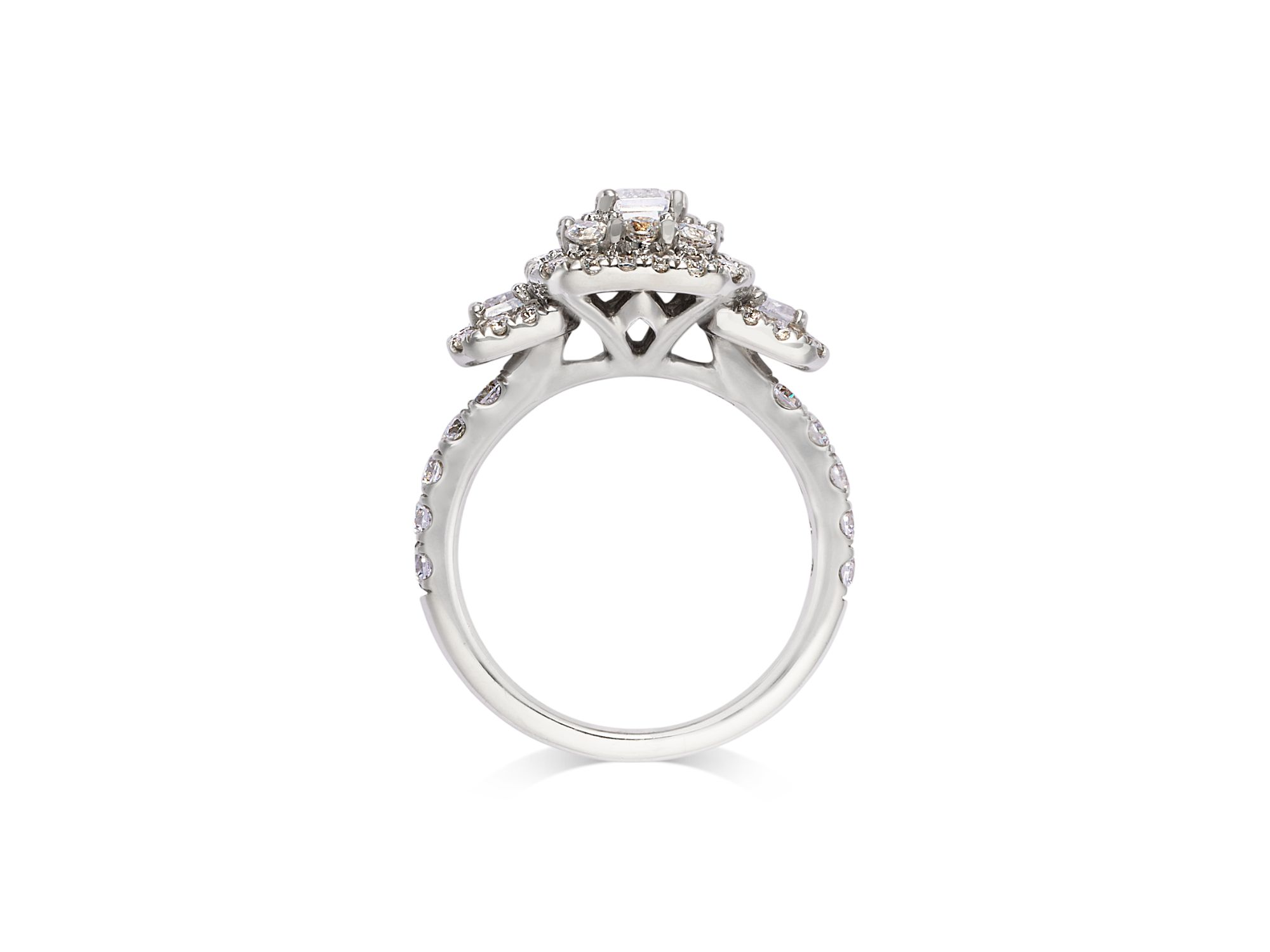 Diamond Octagon & Round Halo Engagement Ring in 14K White Gold, 2.5 ct. t.w — Image 3