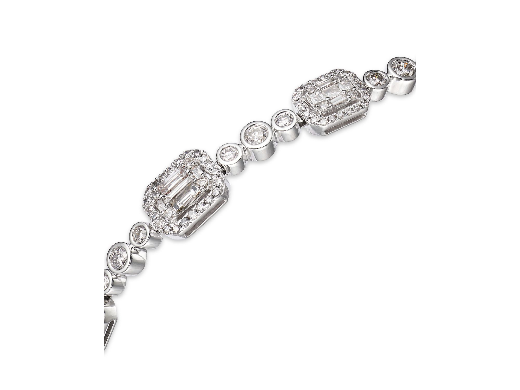 Diamond Mosaic Bracelet in 14K White Gold, 3.0 tcw — Image 4
