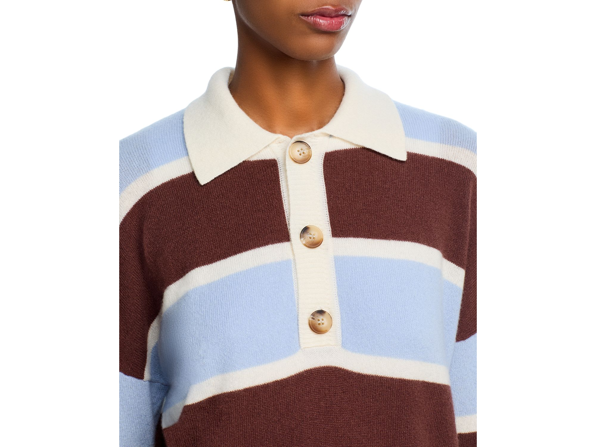 100% Cashmere Striped Rugby Sweater - Exclusive — Image 3