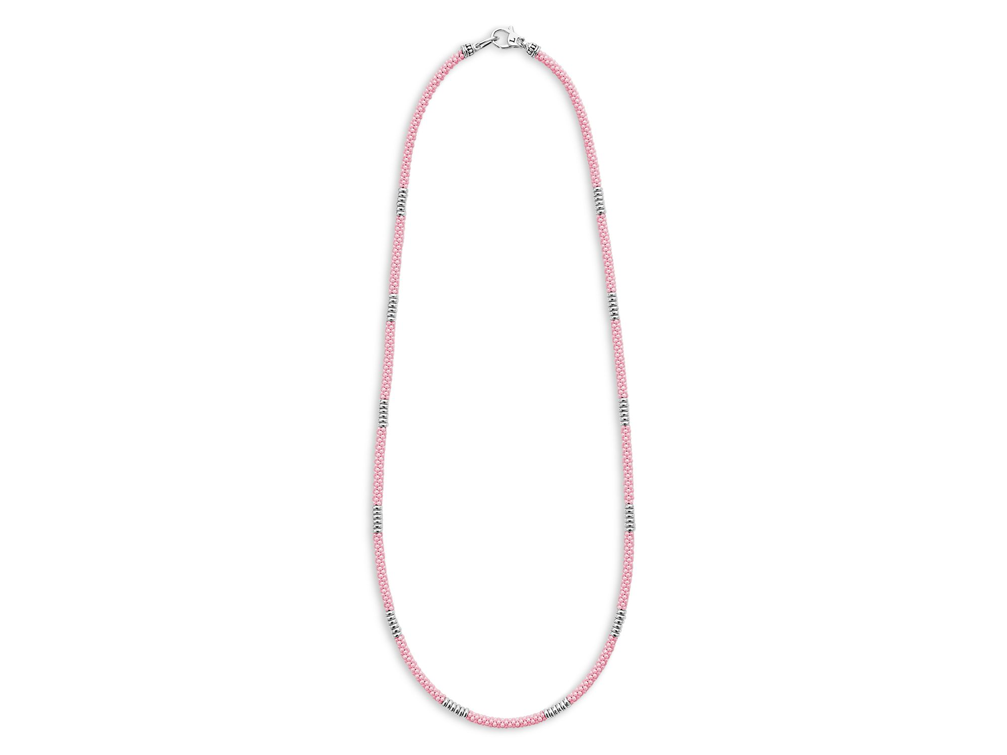 Sterling Pink Caviar Pink Ceramic Bead Collar Necklaces — Image 8