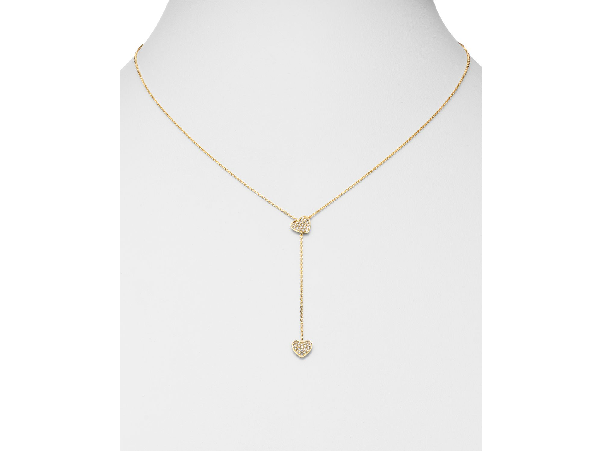 Diamond Heart Y Necklace in 14K Yellow Gold, 0.25 tcw — Image 3