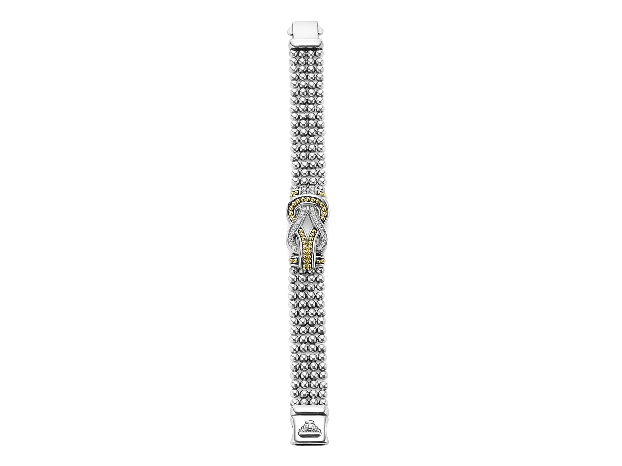 Sterling Silver and 18K Gold Newport Diamond Caviar Bracelet — Image 4