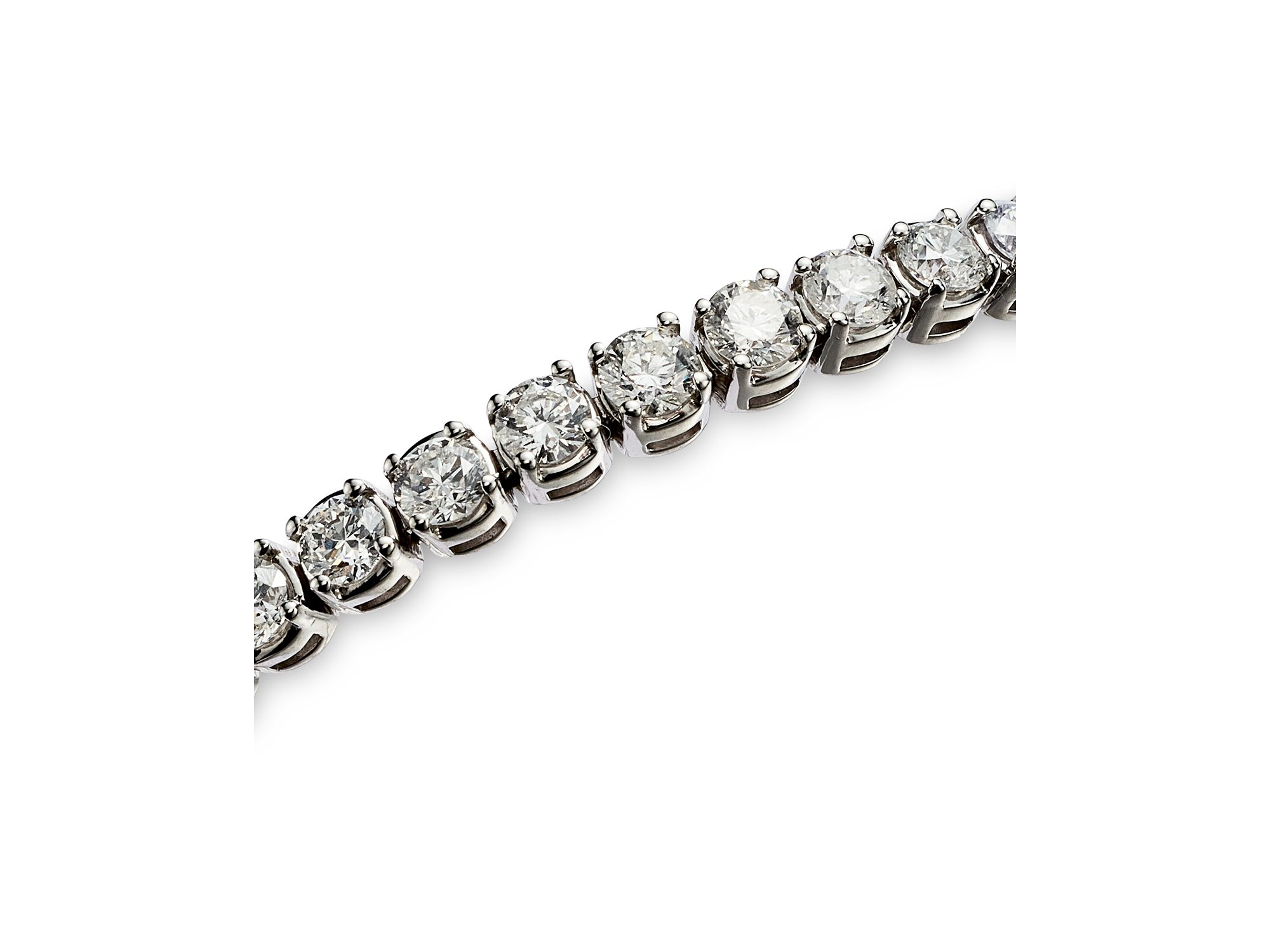 Certified Diamond Tennis Bracelet in 14K White Gold, 10.0 tcw — Image 7