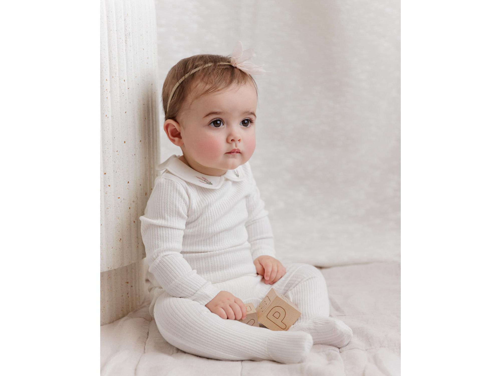 Unisex Organic Cotton Embroidered Collar Collection Footie - Baby — Image 3