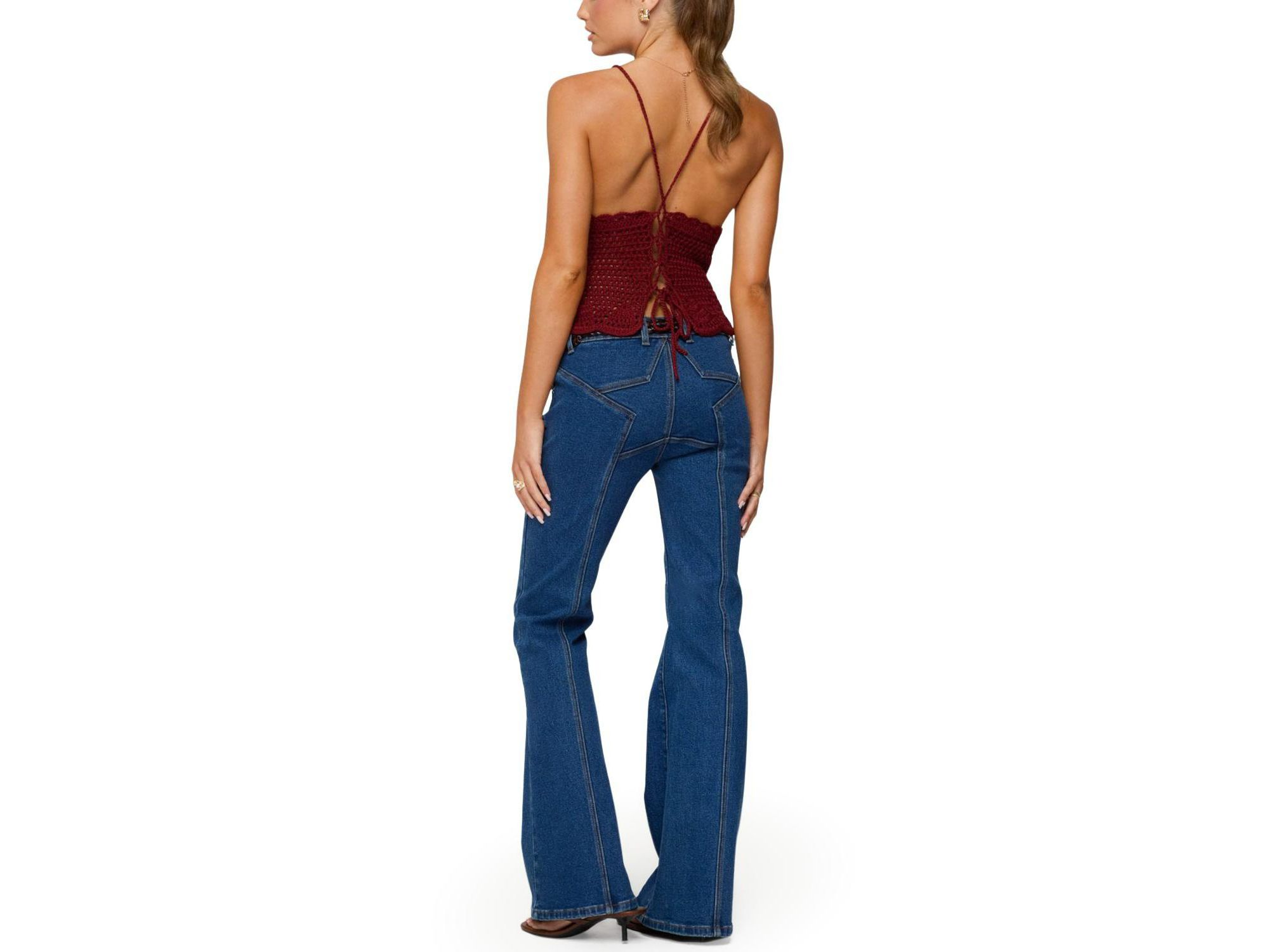 Delila Crochet V Neck Top — Image 3