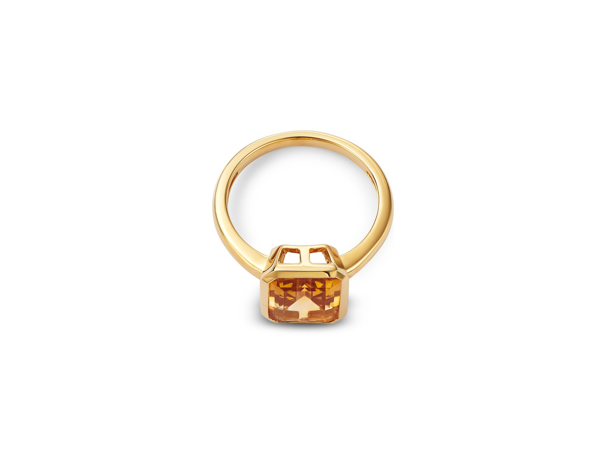 Citrine Bezel Ring in 14K Yellow Gold — Image 3
