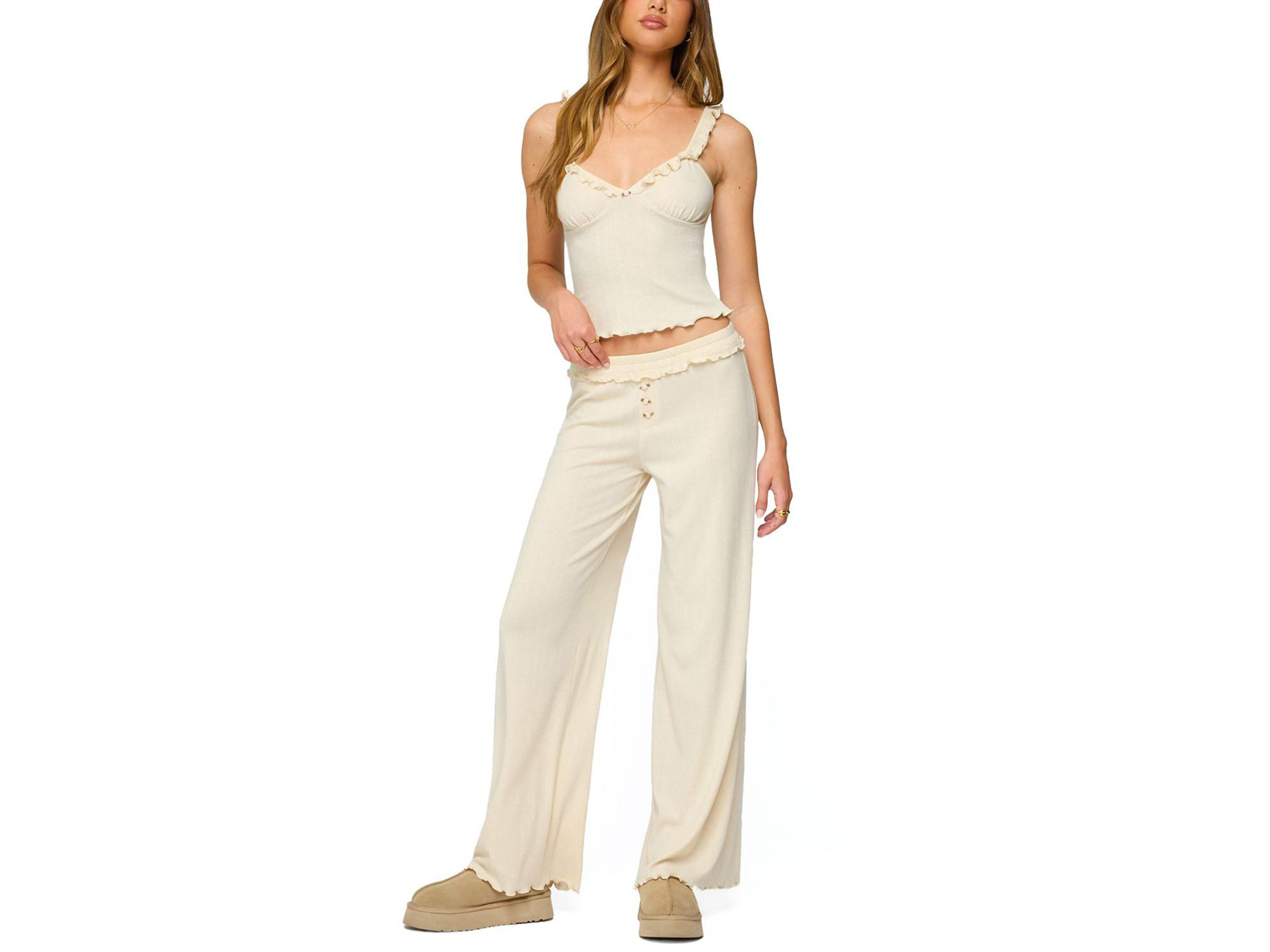Posy Ruffle Pointelle Tank Top — Image 3