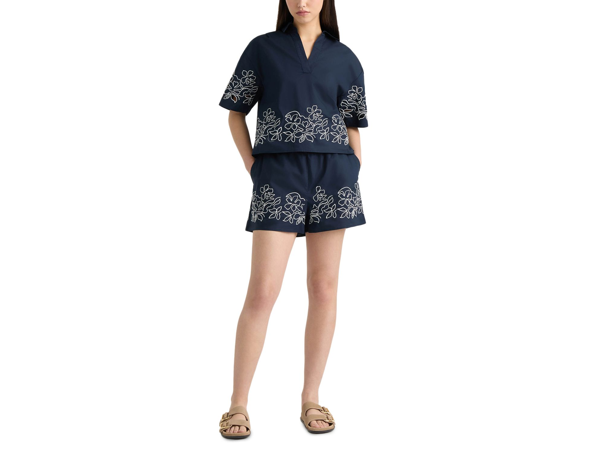 Embroidered Pull On Shorts — Image 4