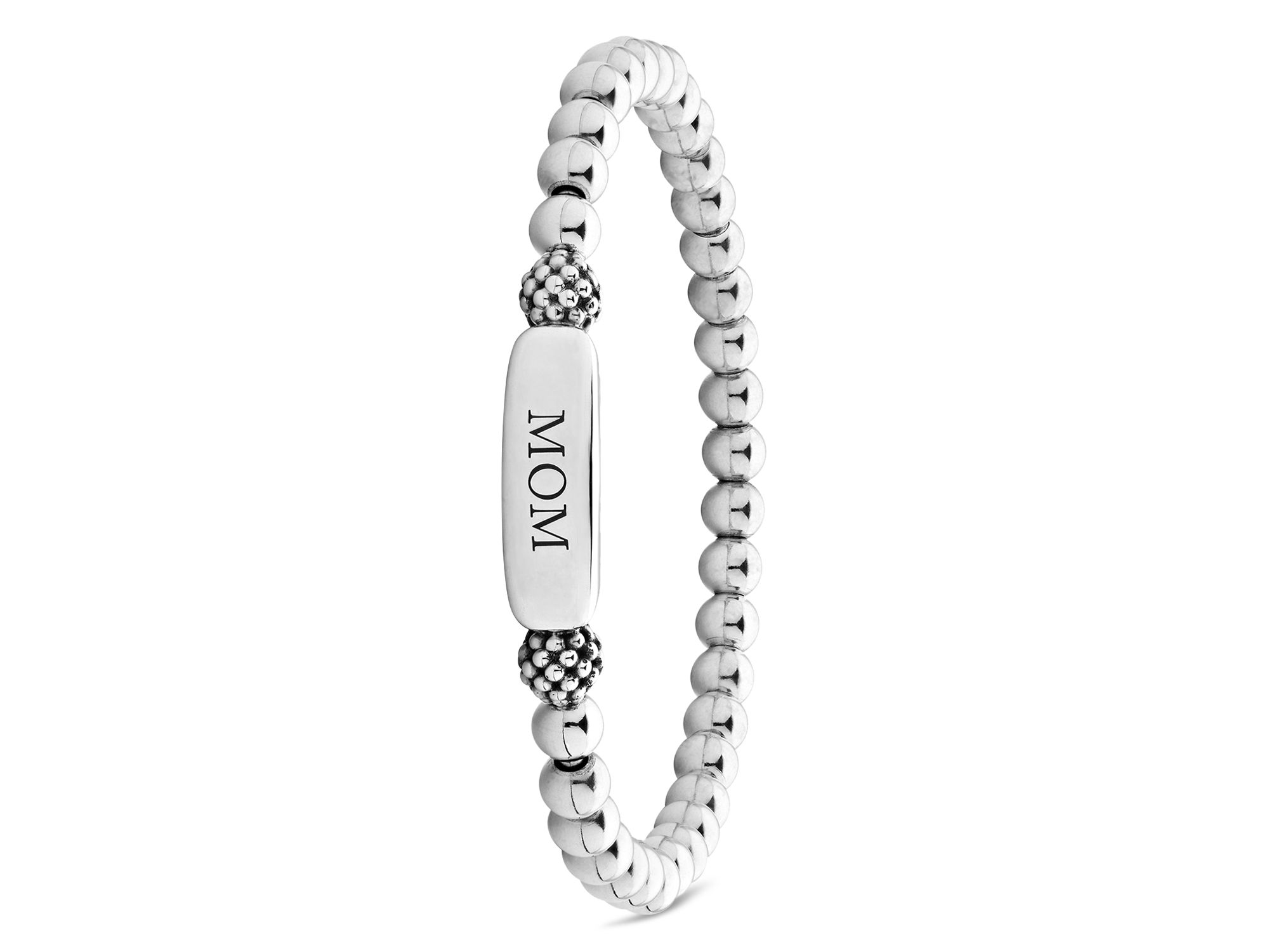 Sterling Signature Caviar Mom Station Bracelet — Image 4