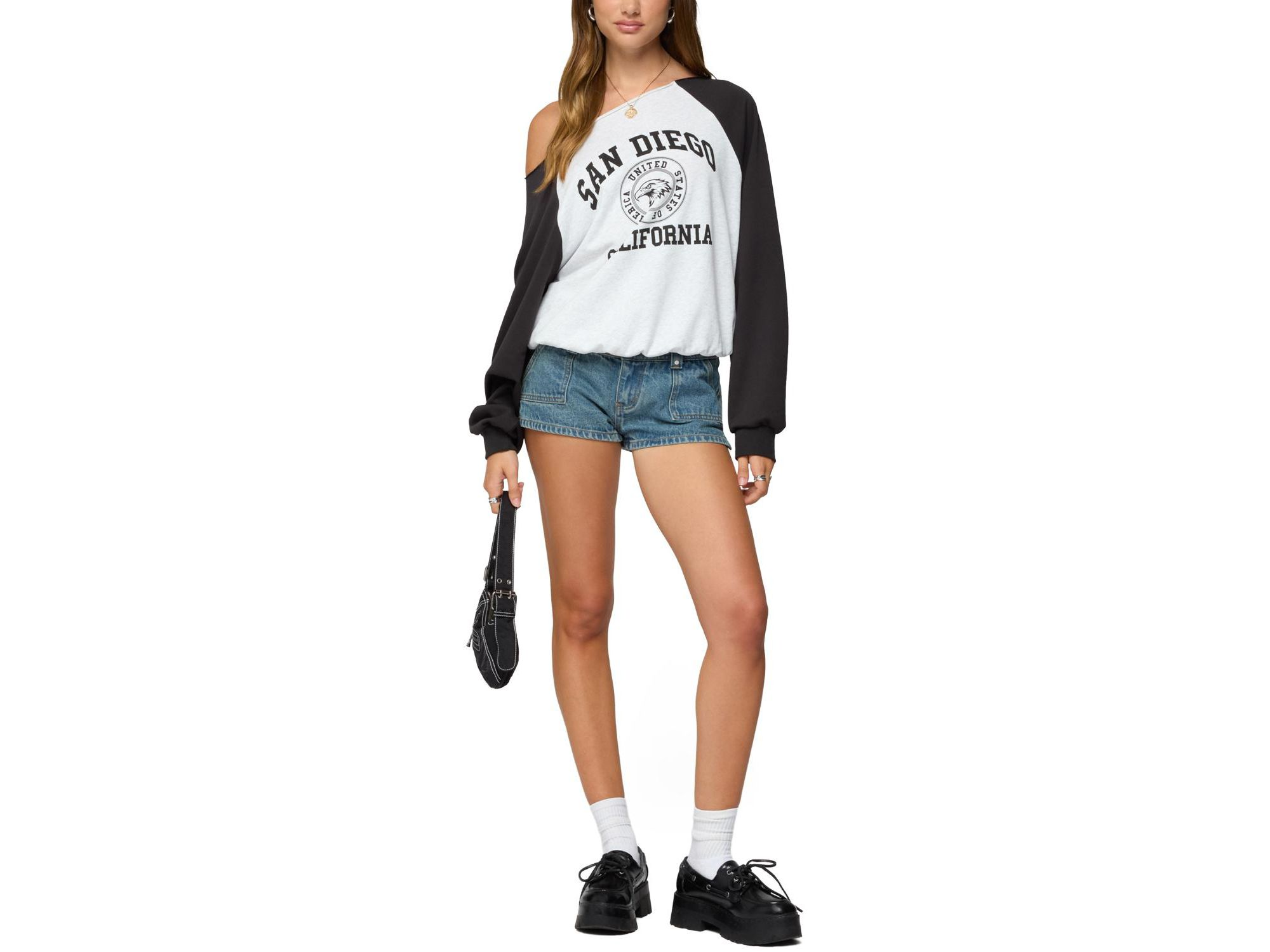 San Diego Off Shoulder Raglan Sweatshirt — Image 4