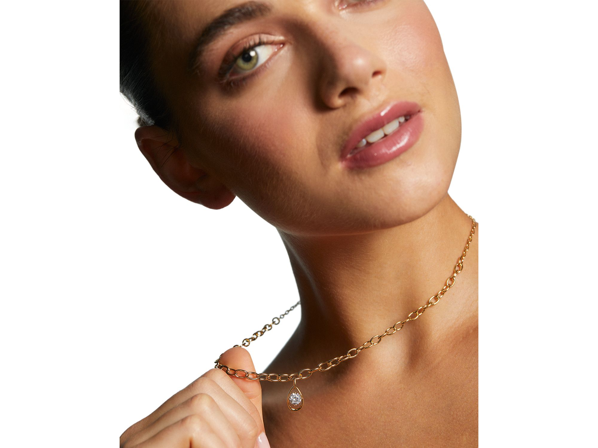 It Girl Cubic Zirconia Chain Pendant Necklace, 16-18" — Image 3