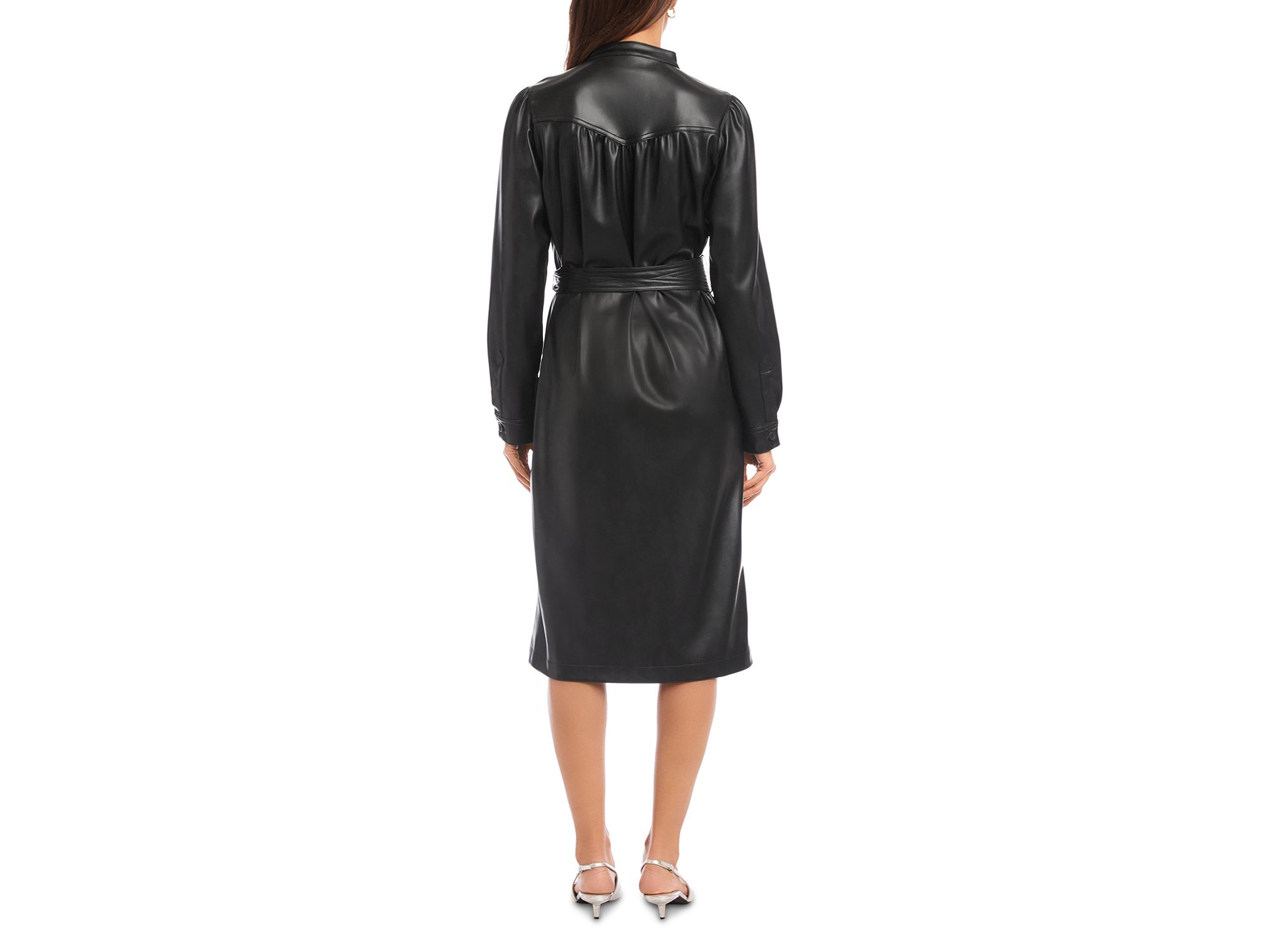 Jennifer Faux Leather Shirtdress — Image 9