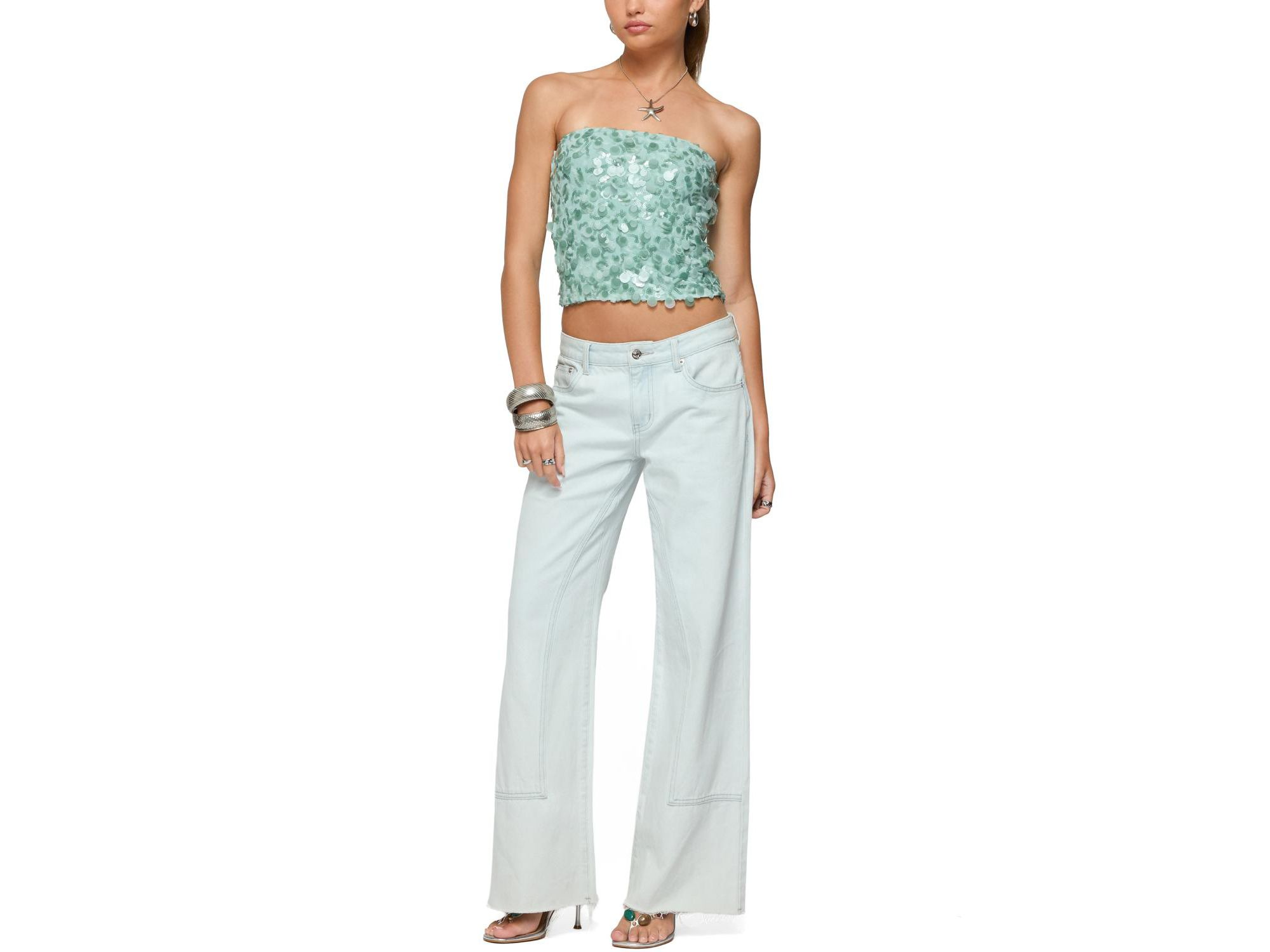Brynn Sequin Strapless Top — Image 3