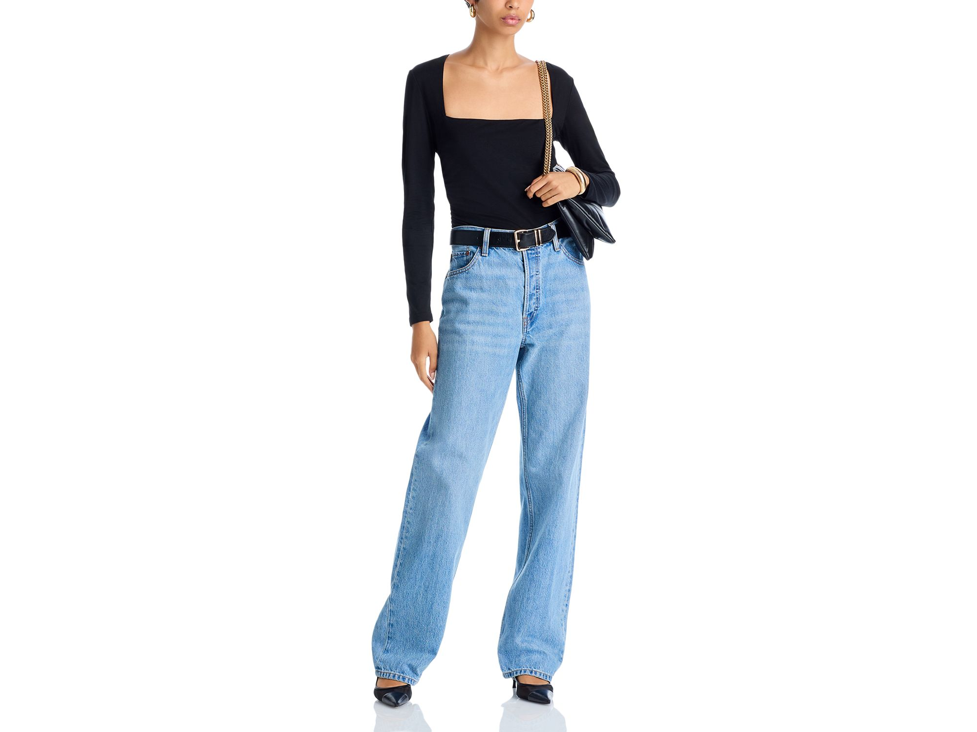 Ruched Waist Square Neck Top - Exclusive — Image 4