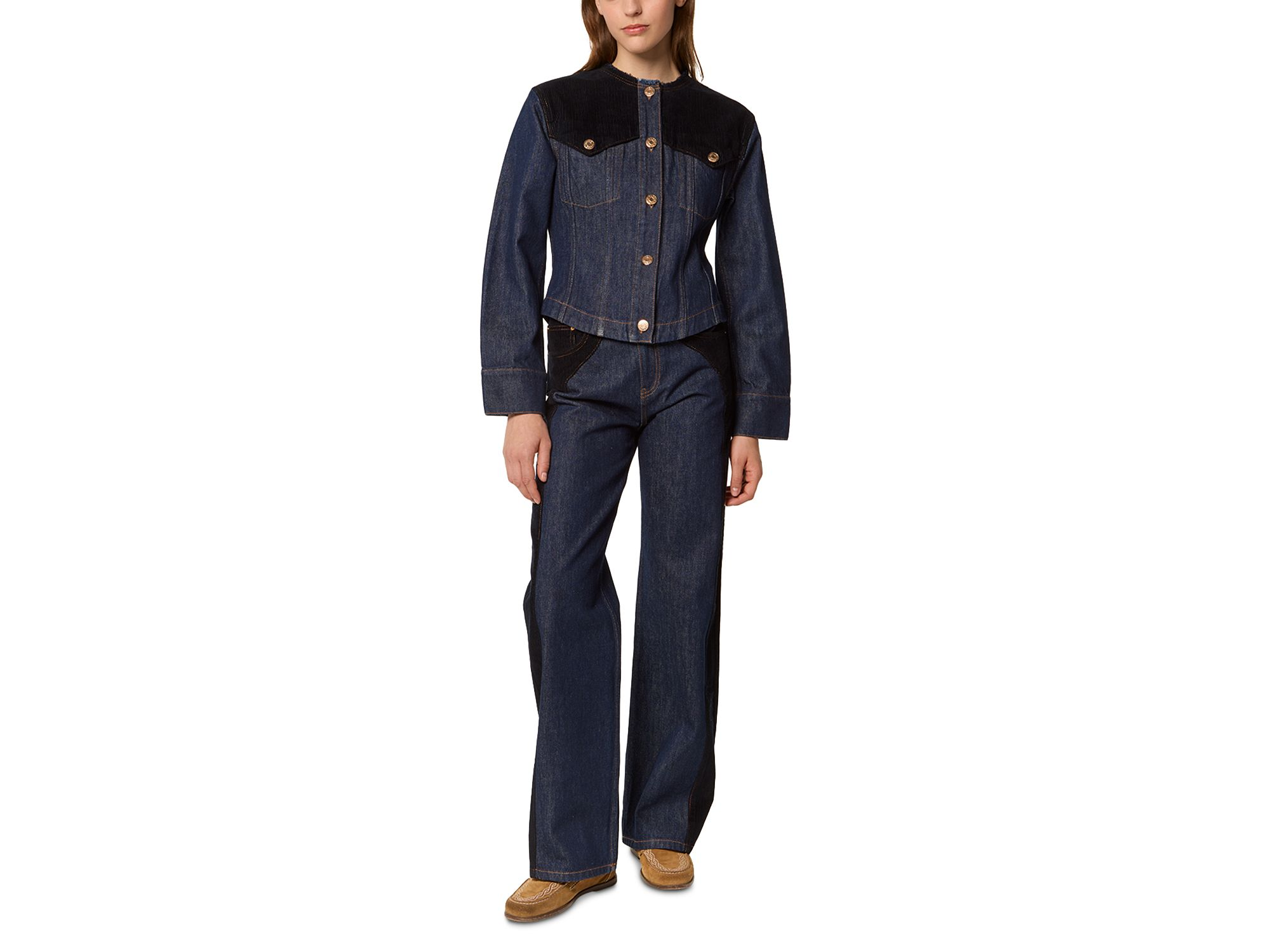 Vanto Denim Velvet Trim Jacket — Image 5