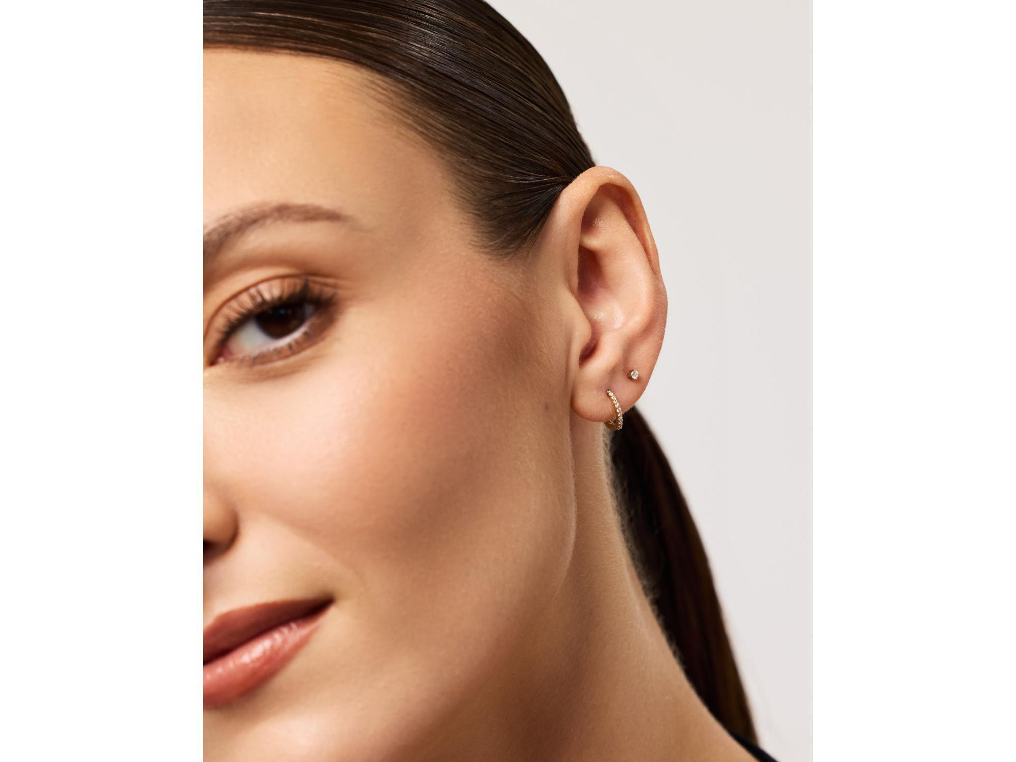 Lab Grown Diamond Earrings - Gold Diamond Earring Set — Image 3