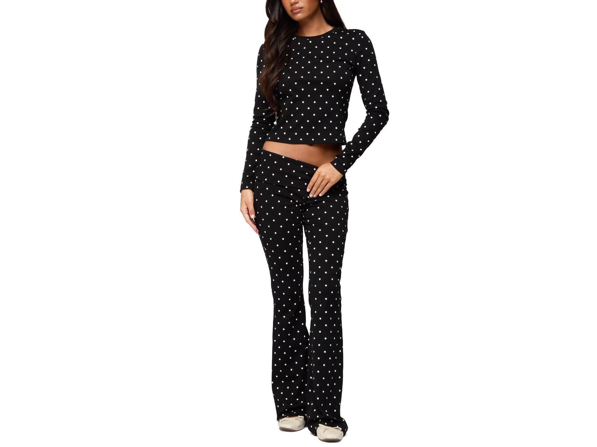 Daliya Polka Dot Fold Over Pants — Image 5