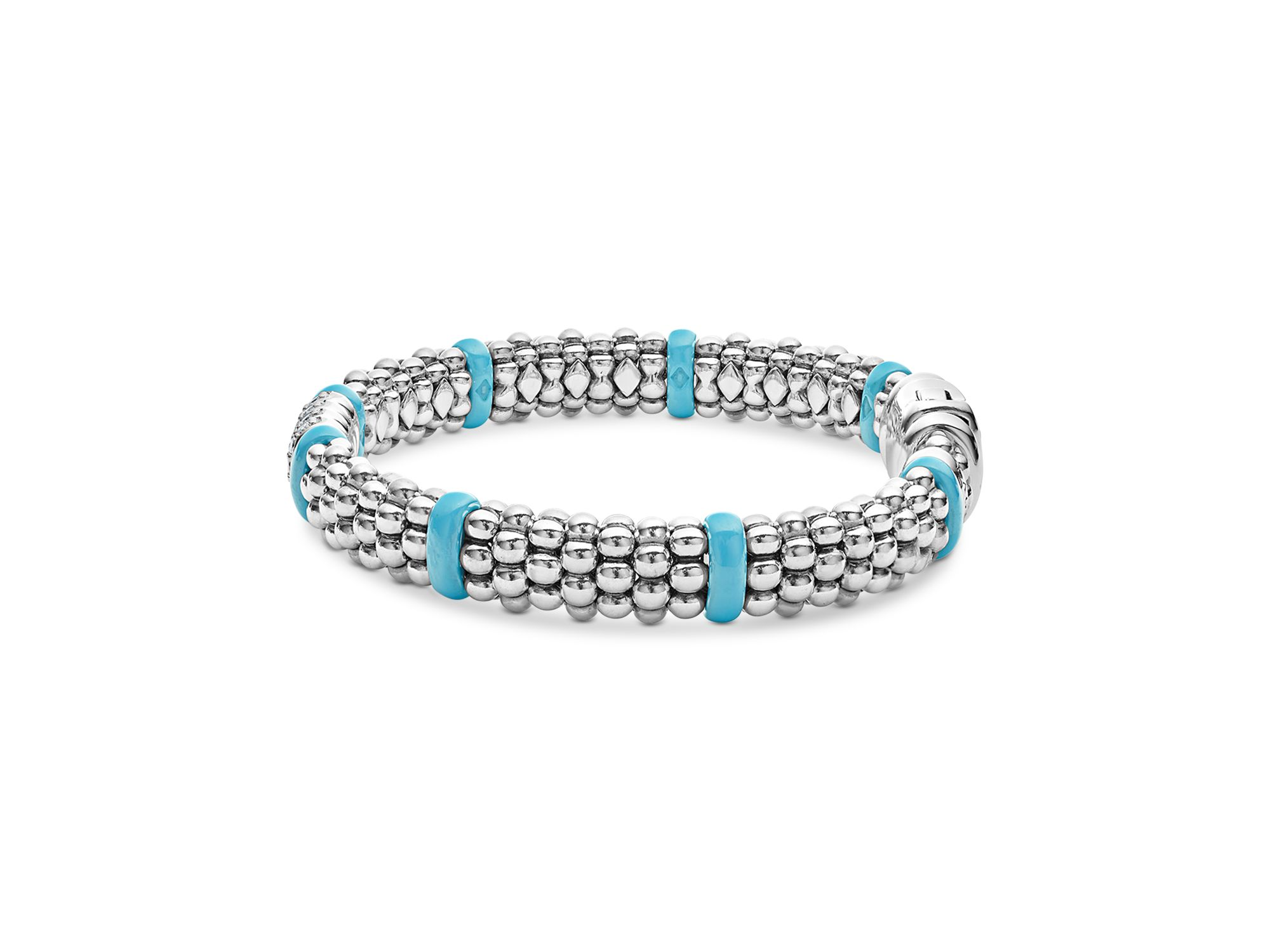 Blue Caviar & Diamond Sterling Silver Bracelet — Image 4