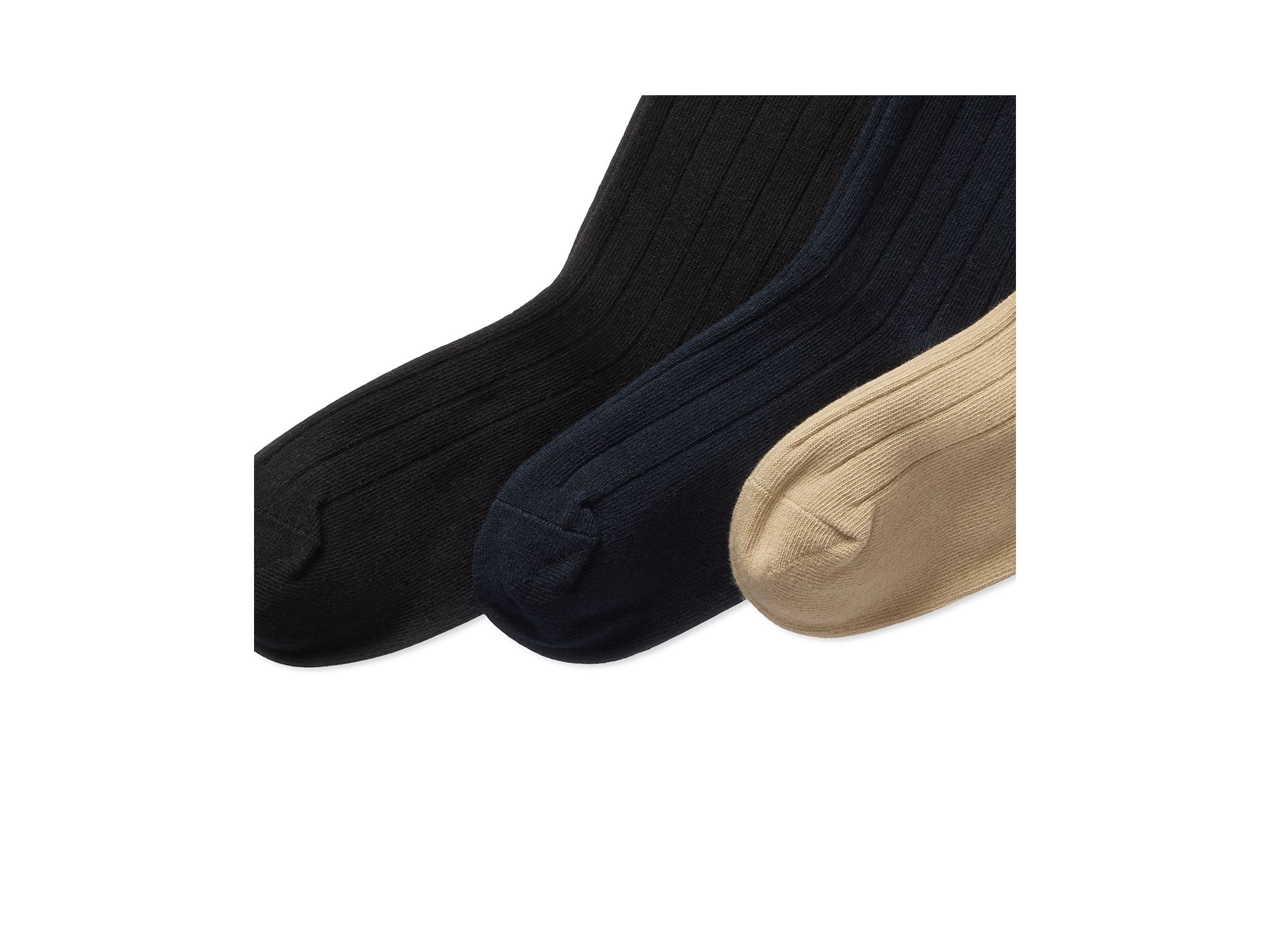 Boys' Classic Solid Rib Socks, Pack of 3 - Little Kid, Big Kid — Image 3