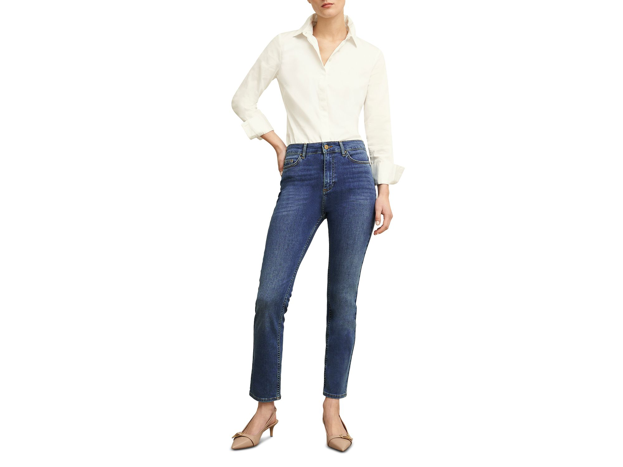 Macy Slim Leg Jeans in Mid Wash — Image 6