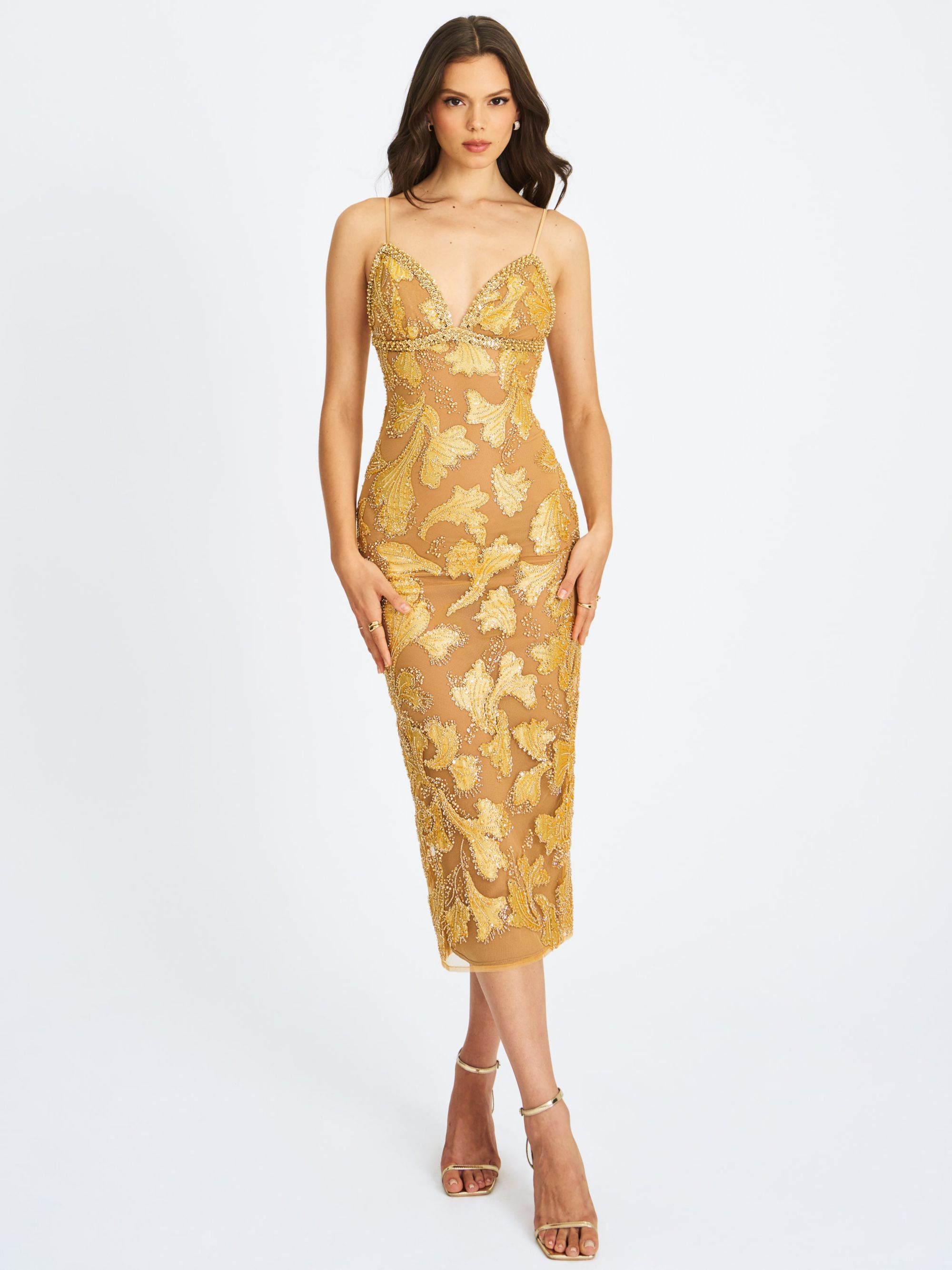 Edie Beaded Sequin Midi Pencil Dress — Image 6