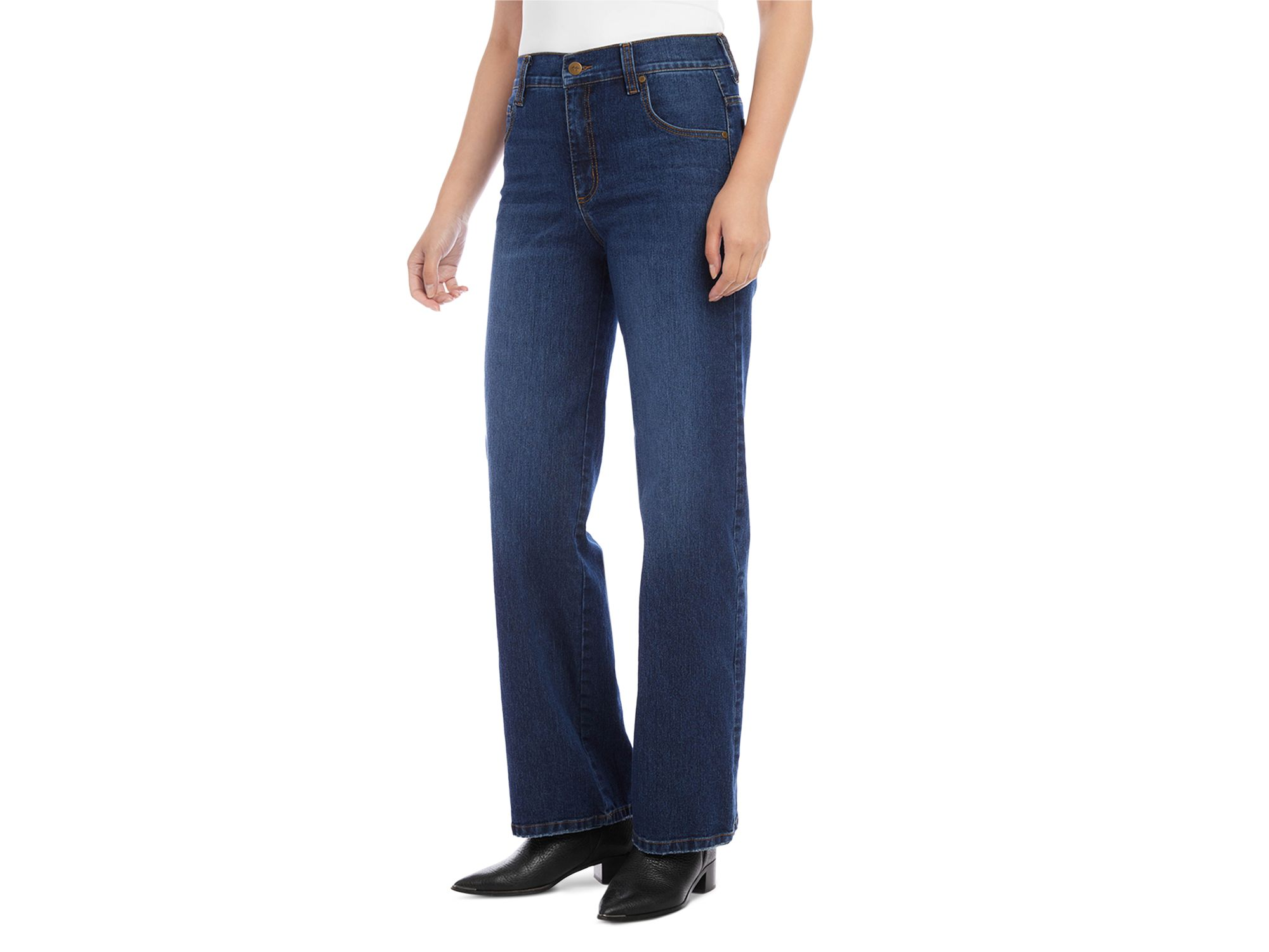 Mid Rise Wide Leg Jeans in Denim — Image 4