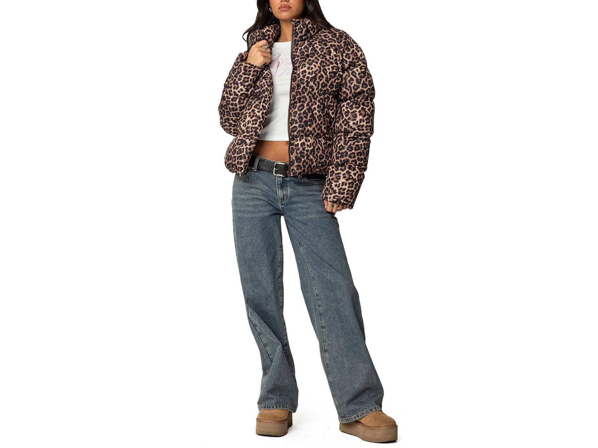 Dalya Leopard Printed Puffer Jacket — Image 3
