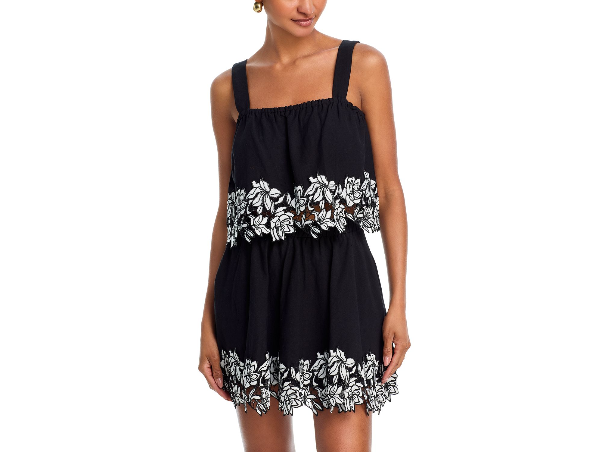 Linen Lace Trim Sleeveless Top & Linen Mini Skirt - Exclusive — Image 4