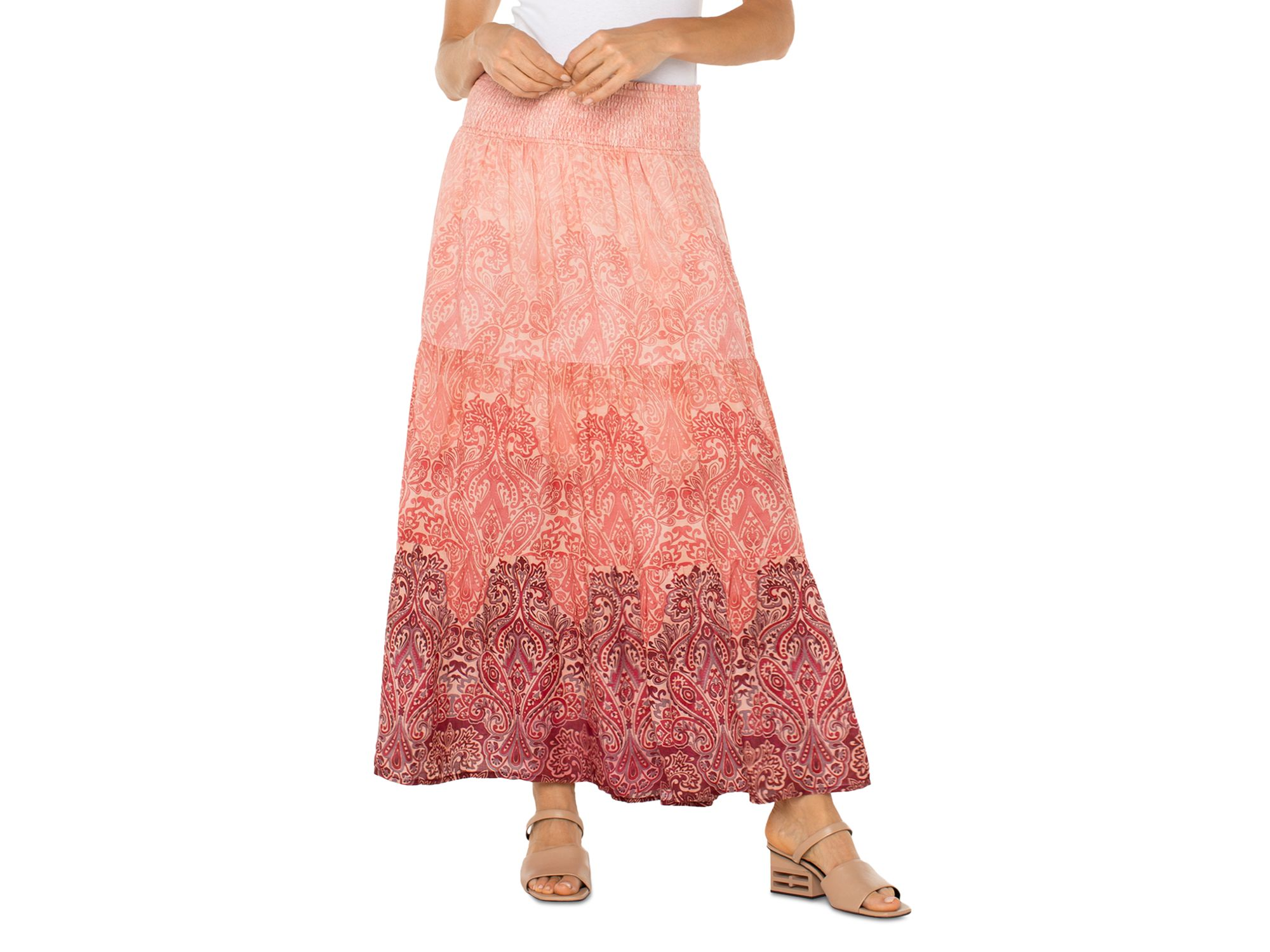 Tiered Woven Maxi Skirt — Image 4