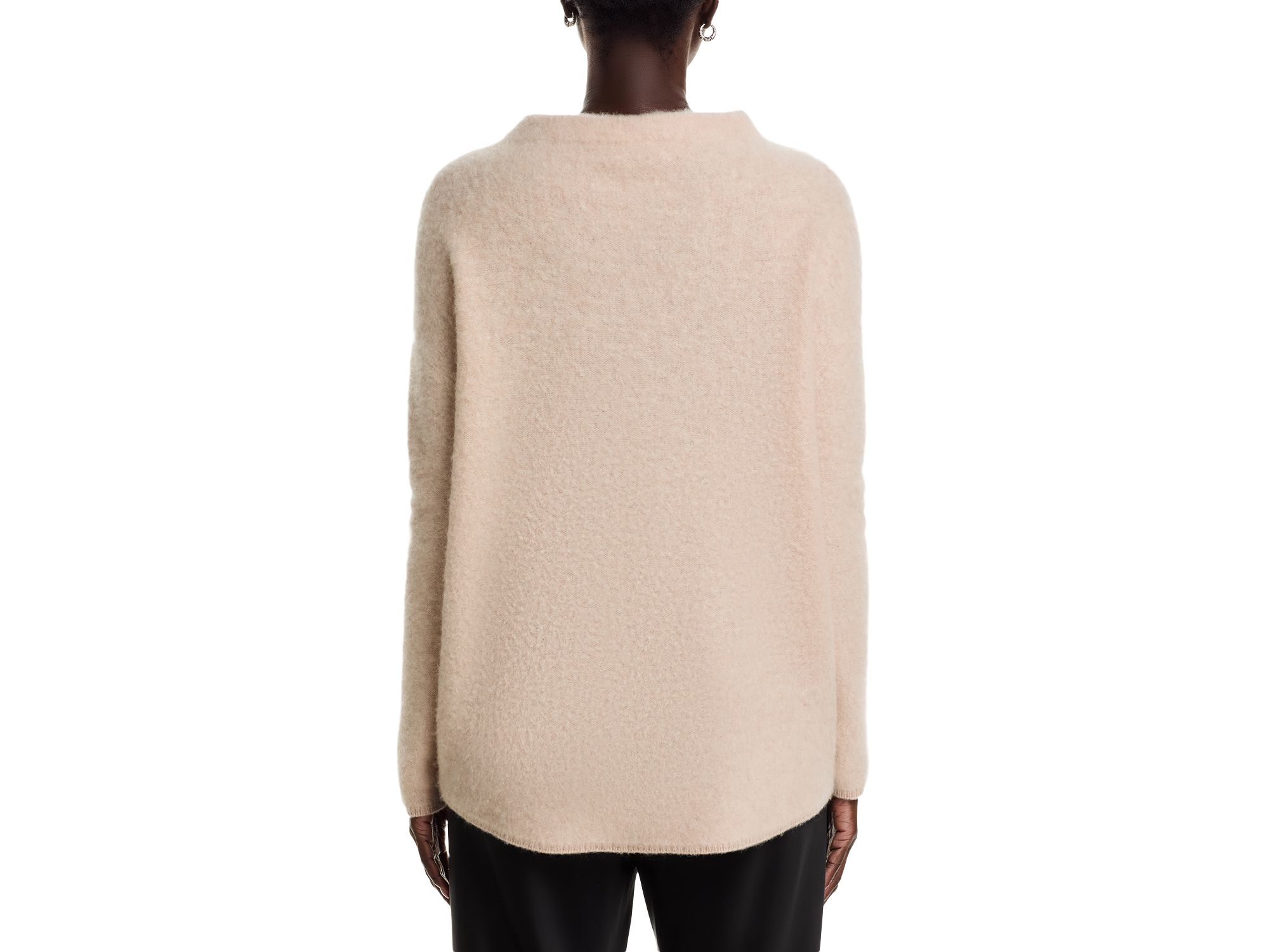 Mock Neck Brushed 100% Cashmere Sweater - Exclusive — Image 3
