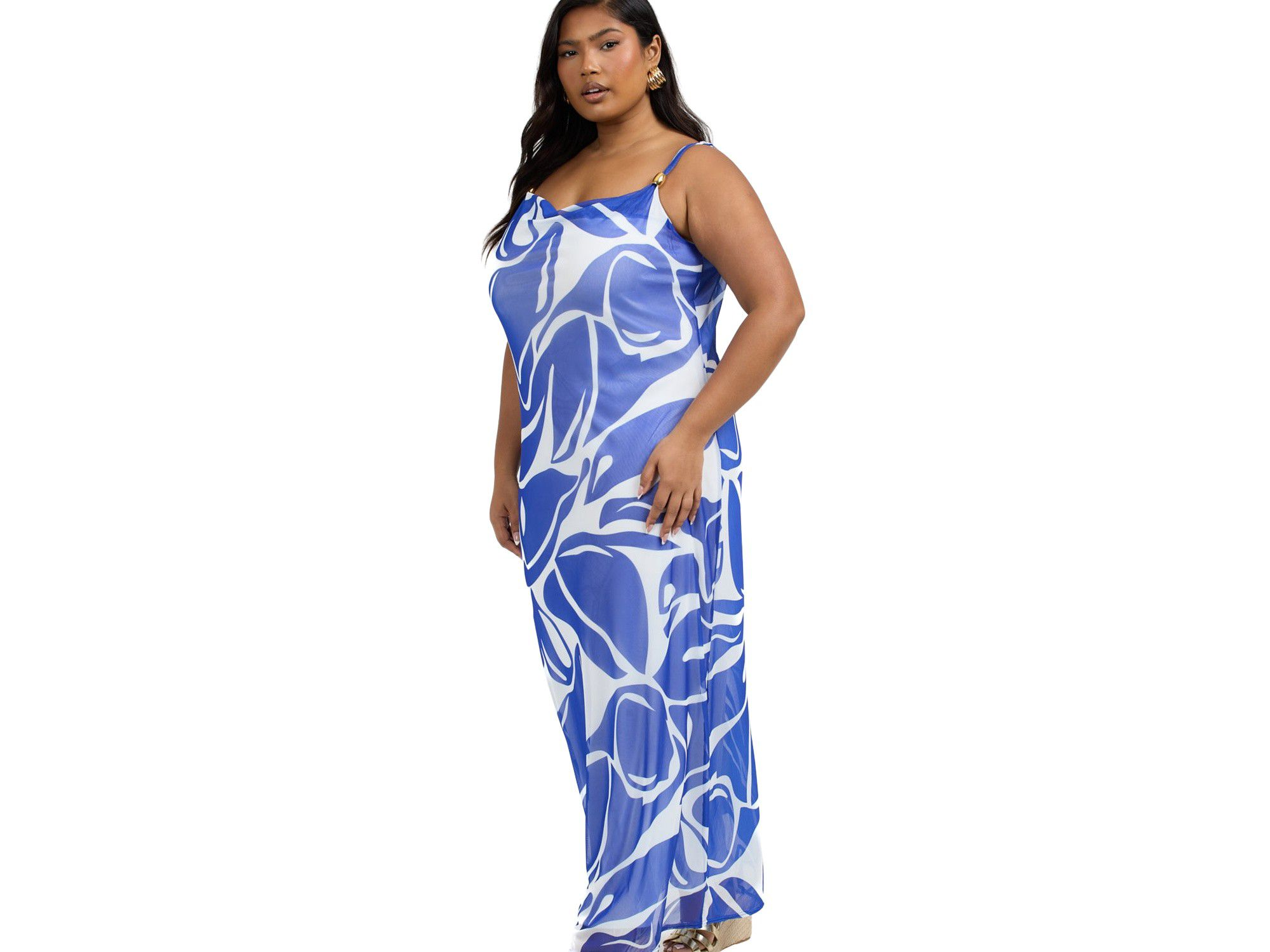 Elegant Patterned Maxi Dress — Image 4