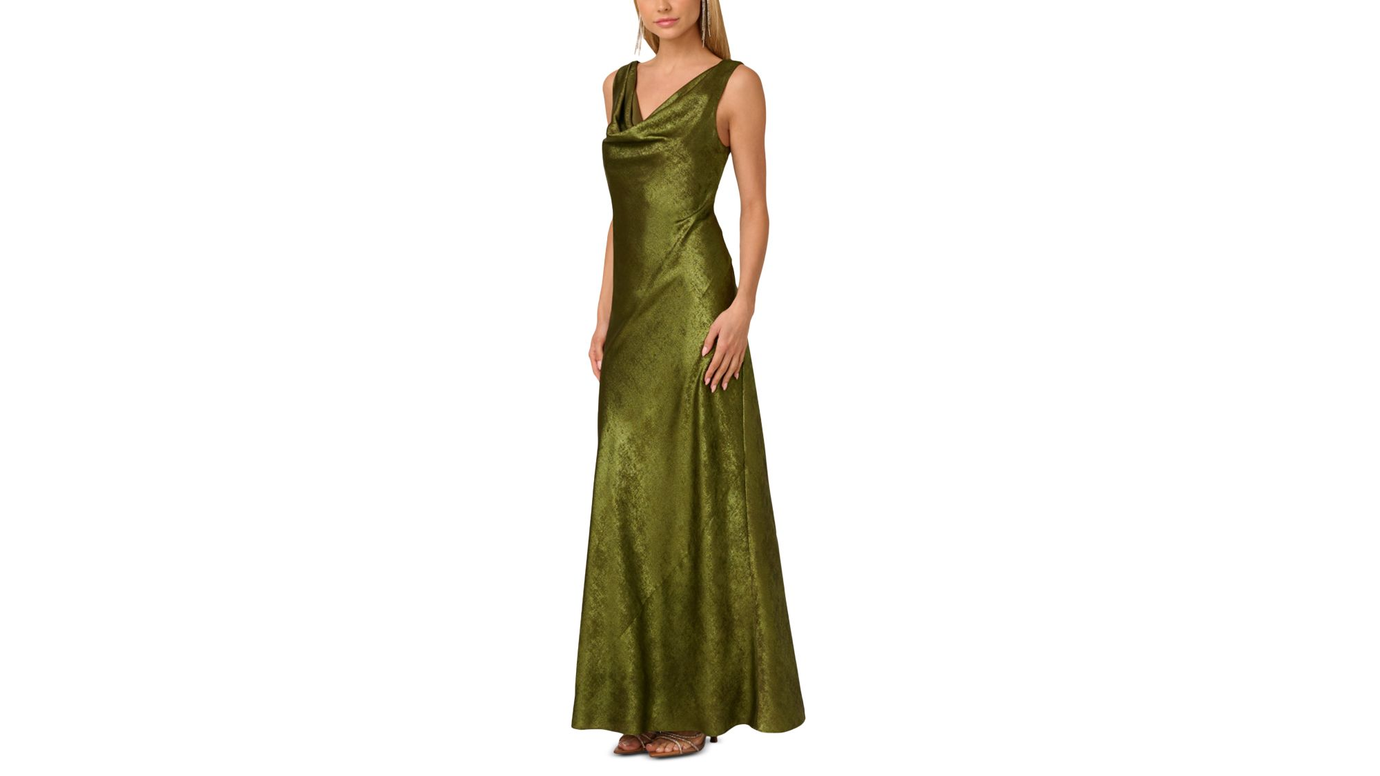 Foil Cowlneck Gown — Image 5