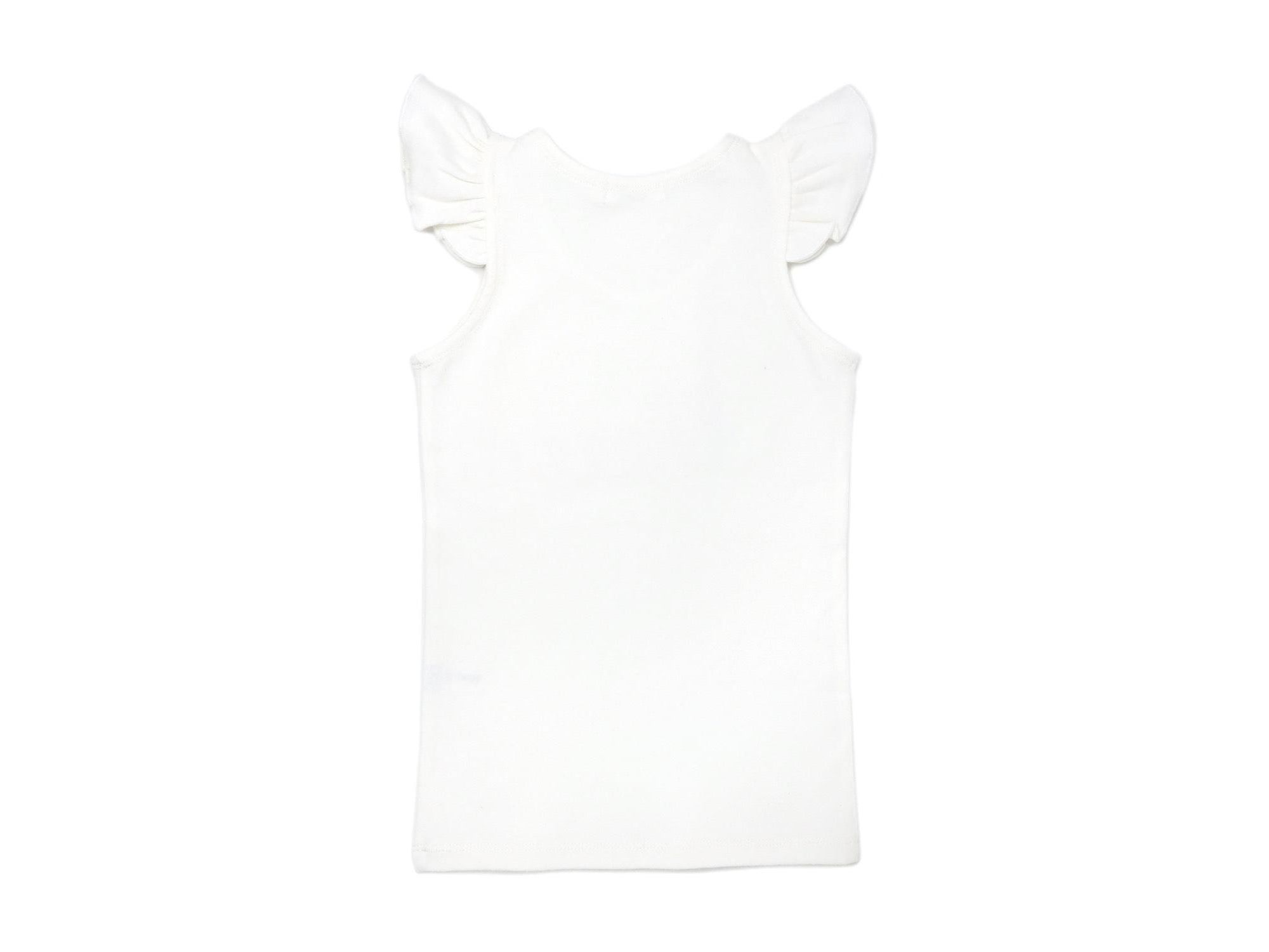 Girls' Flutter Sleeve "three" Pink Sparkle Embroidered Tank - Little Kid — Image 3