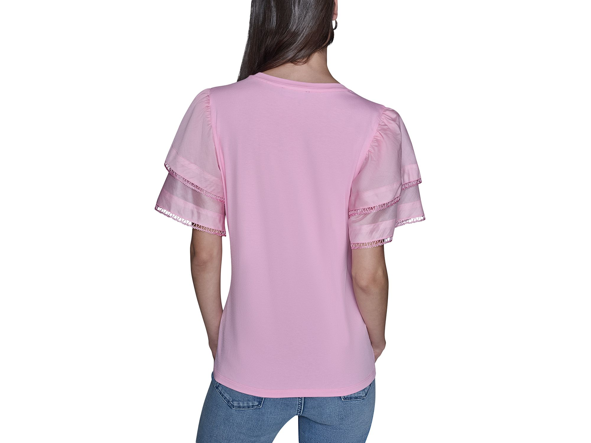 Floral Knit Flutter Sleeve Top — Image 4