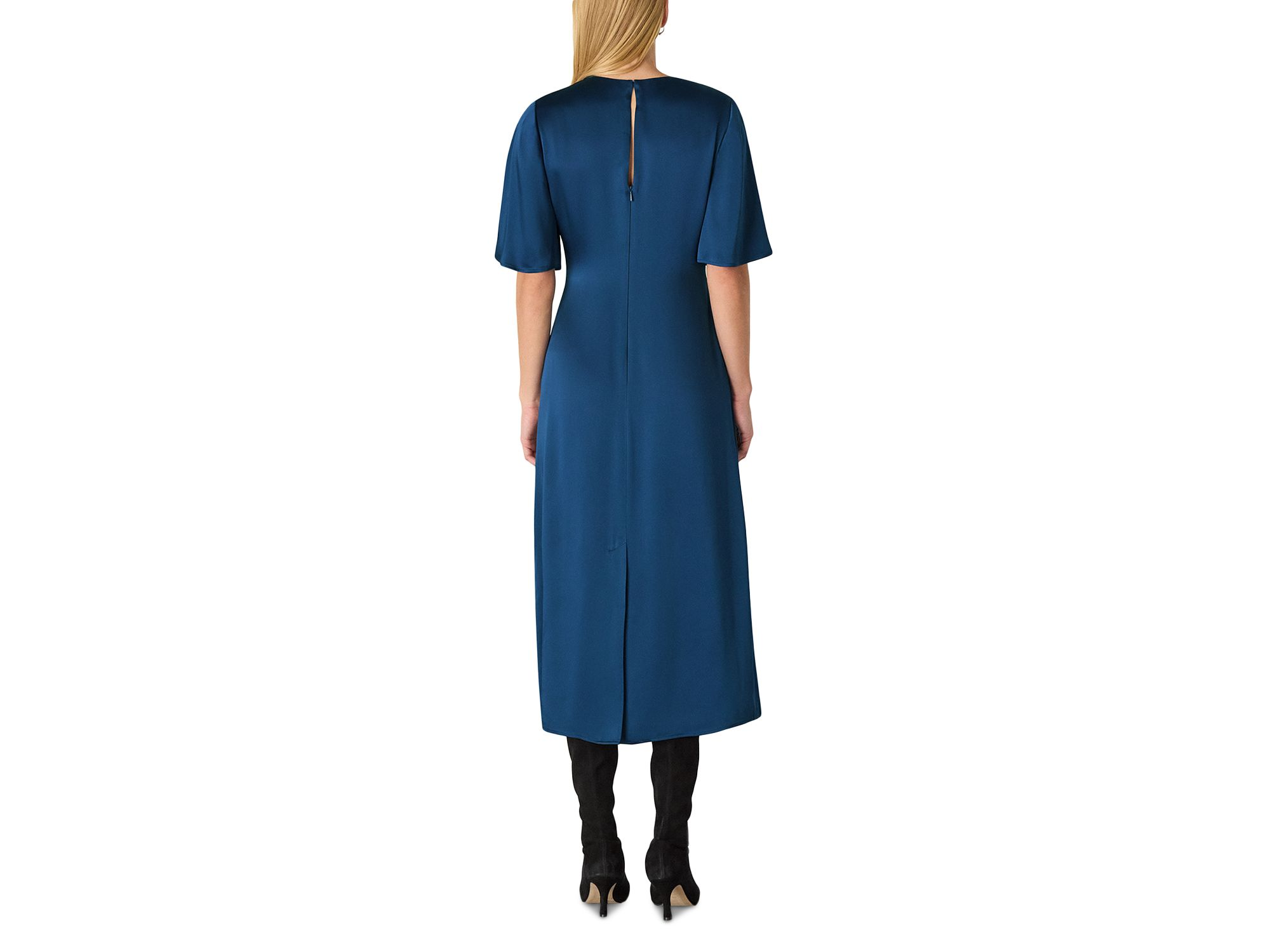 Satin Twist Waist Midi Dress — Image 4