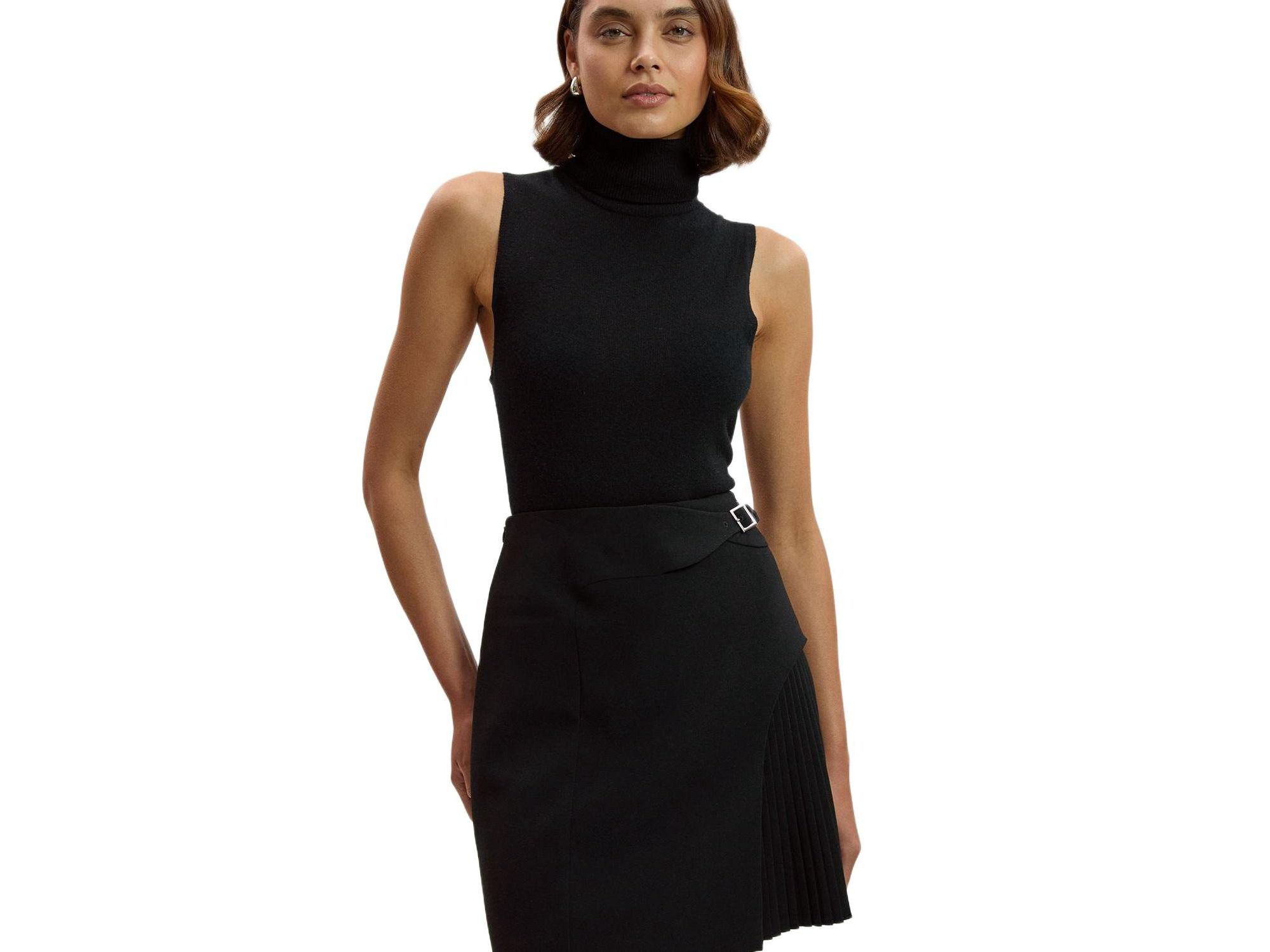 Buckle Pleated Mini Skirt — Image 3
