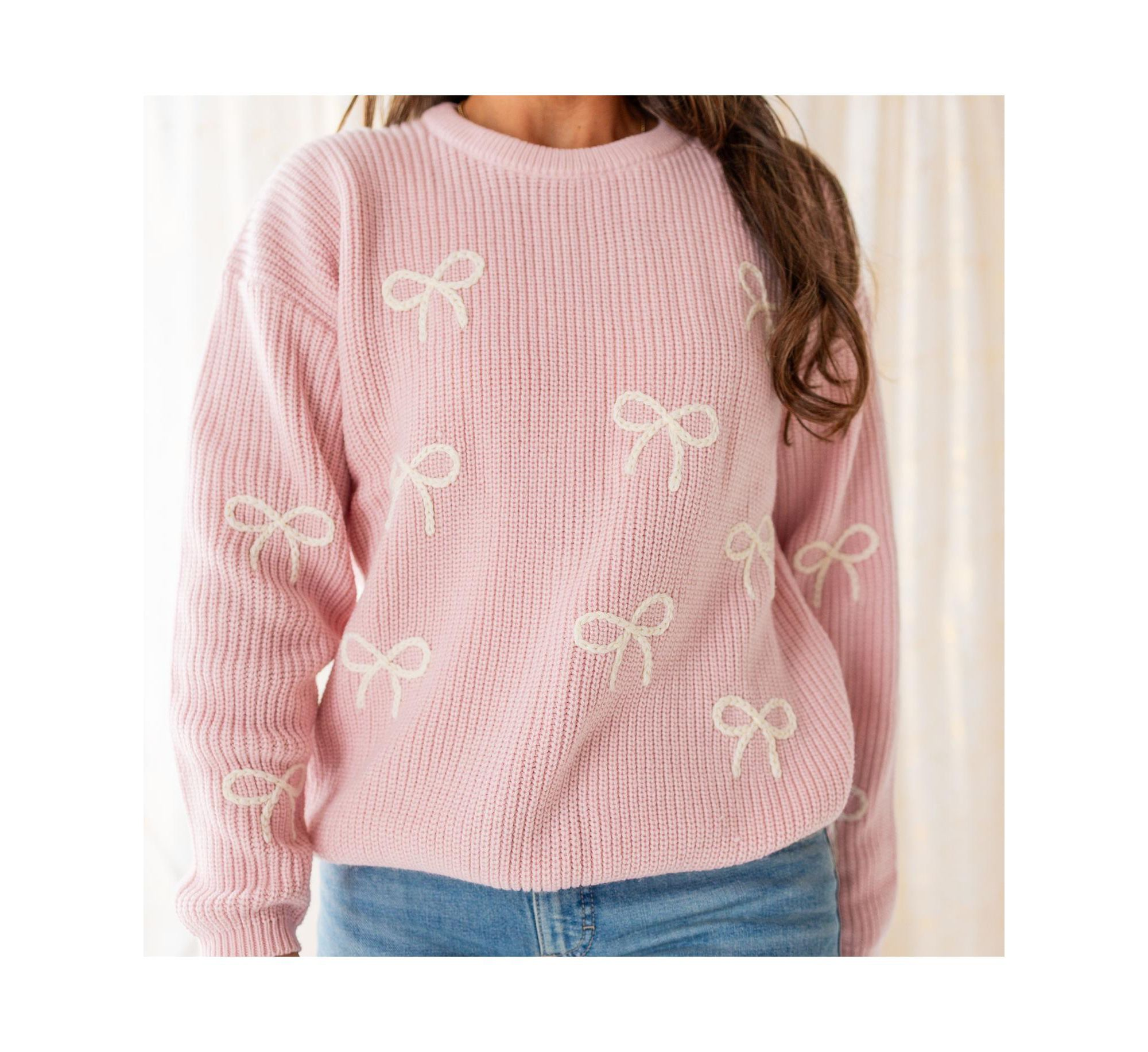 Women's All Over Bows Knit Sweater — Image 3
