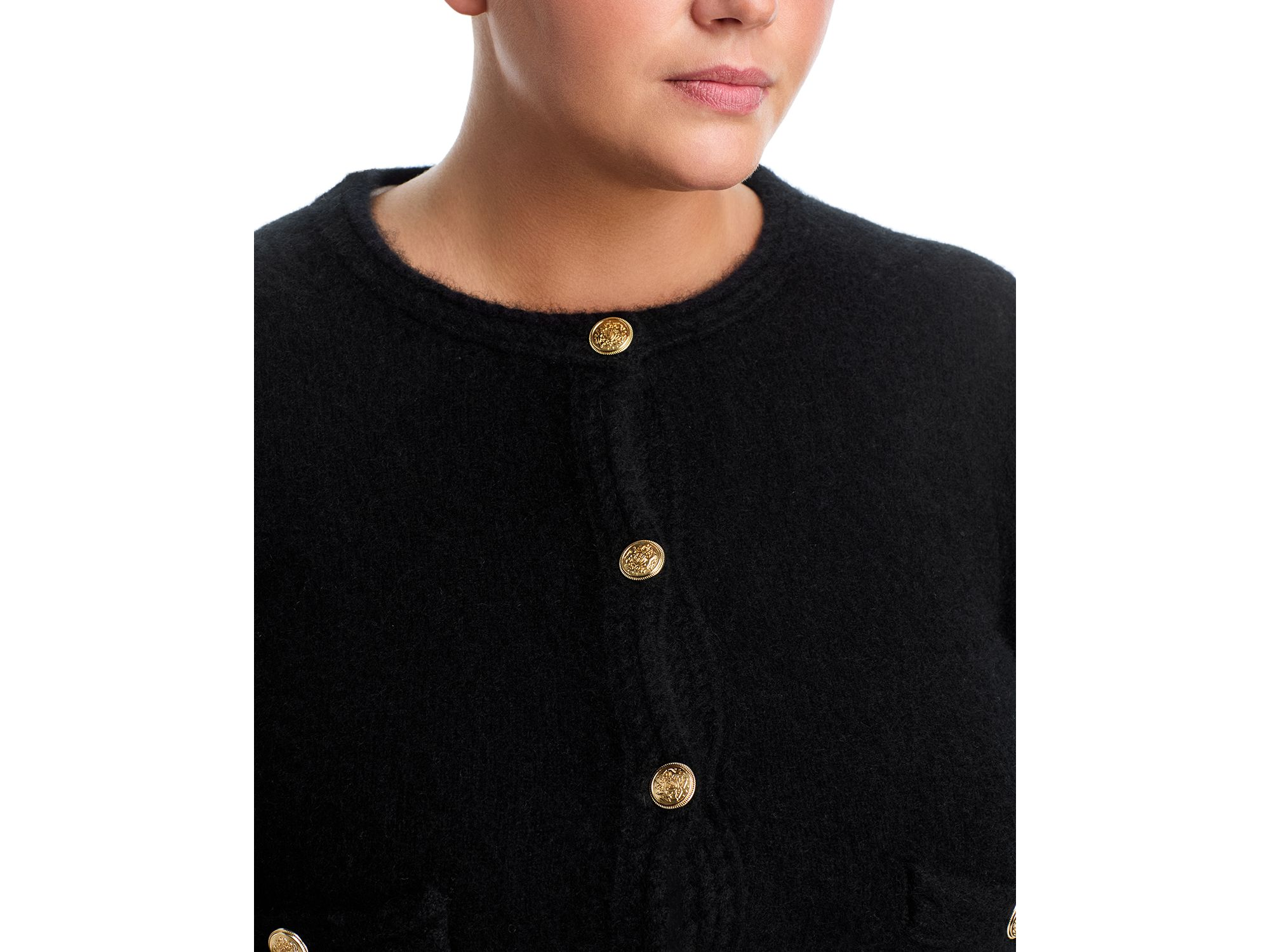 100% Cashmere Chevron Trim Cardigan - Exclusive — Image 3