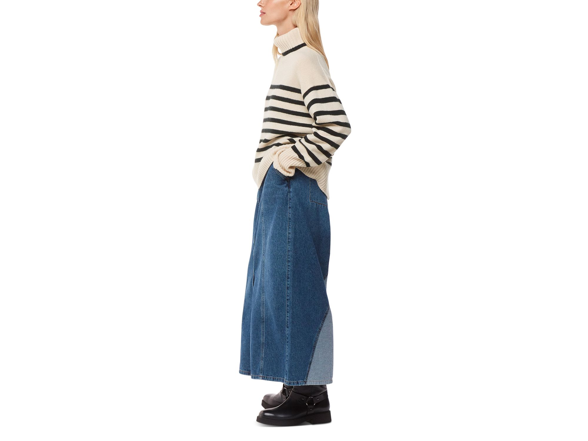 Stripe Wool Roll Neck Sweater — Image 5