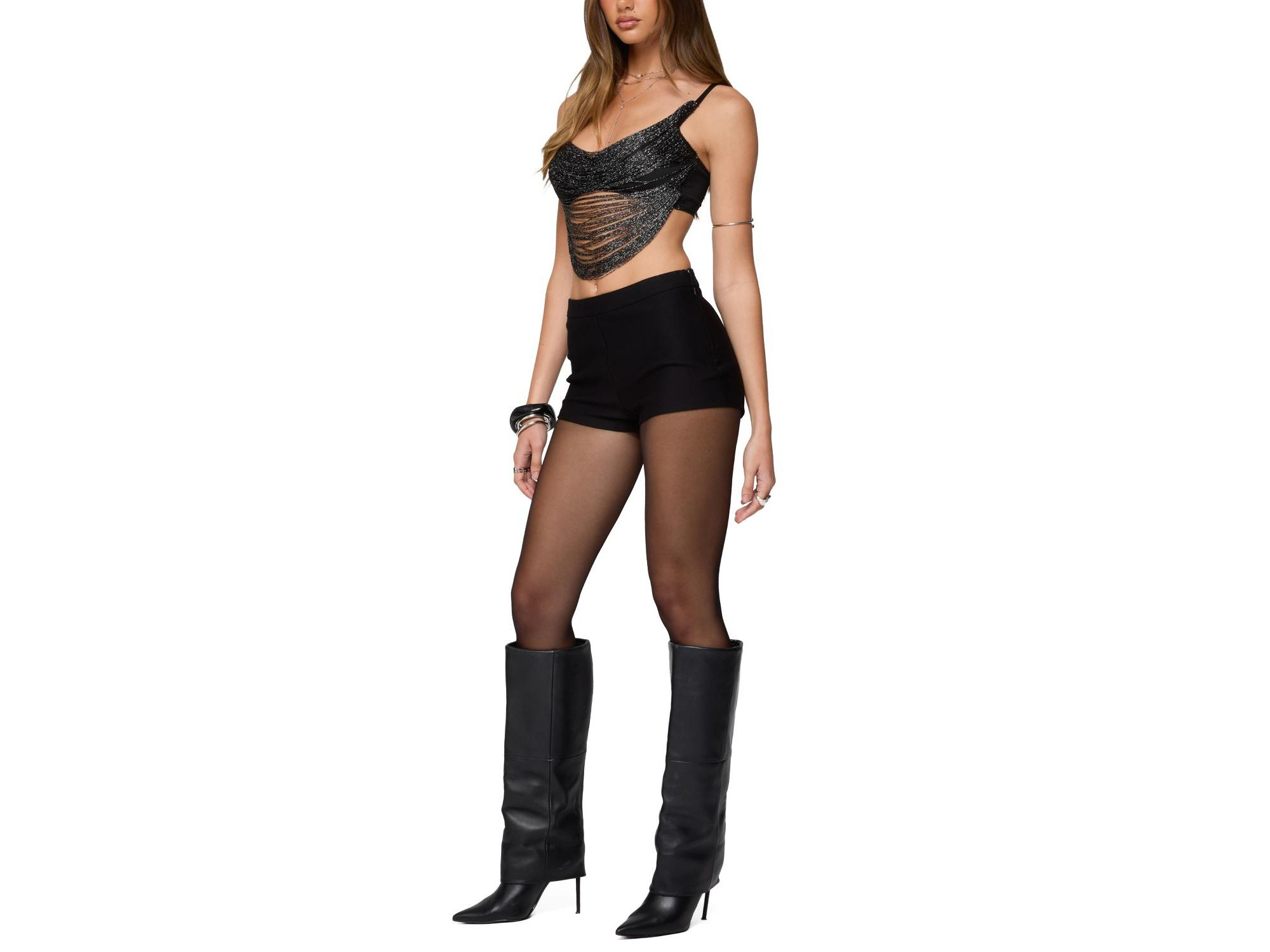Ora Metallic Fringed Bra Top — Image 5