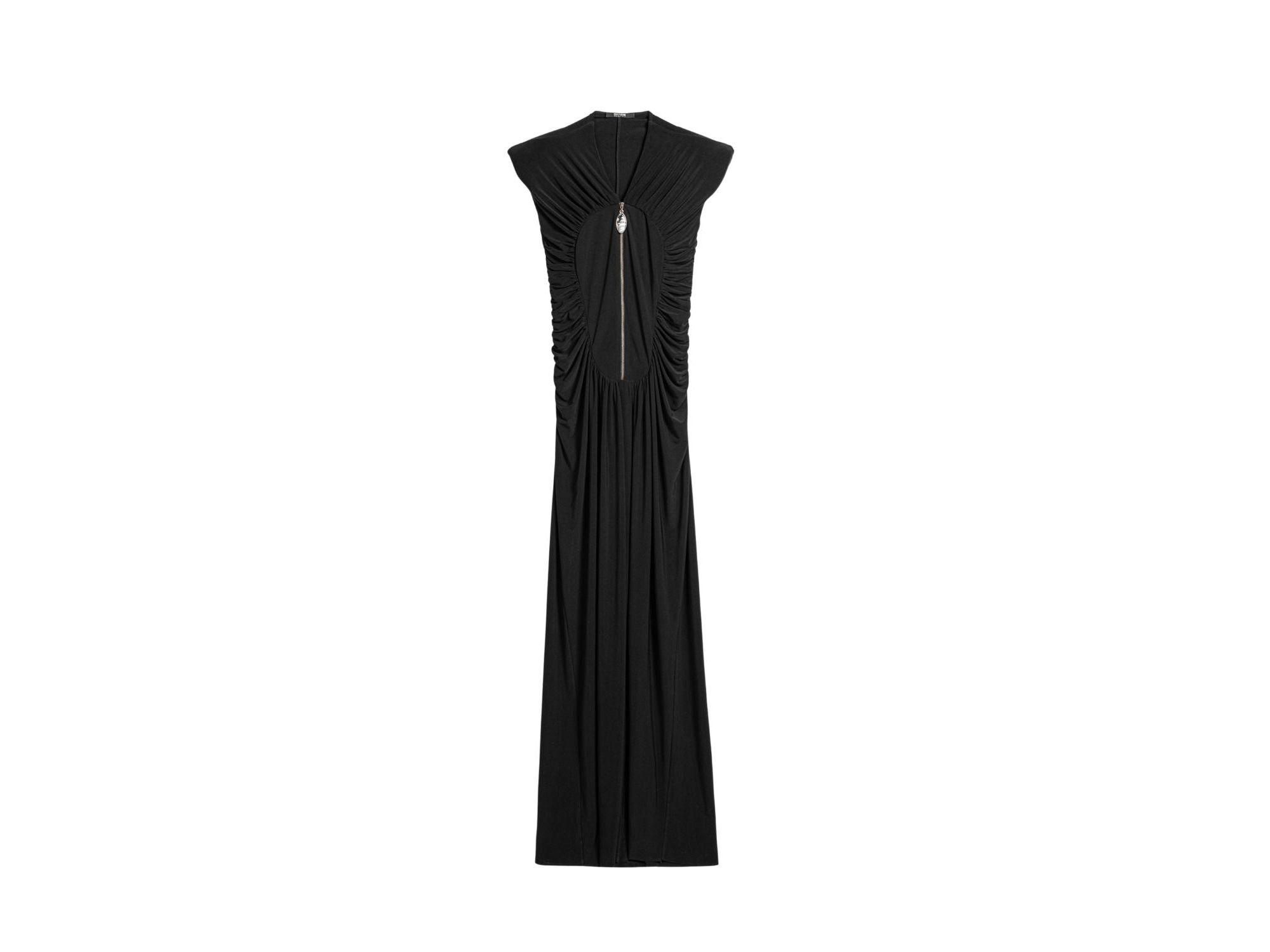 Ruched Deep V-Neck Maxi Dress — Image 8