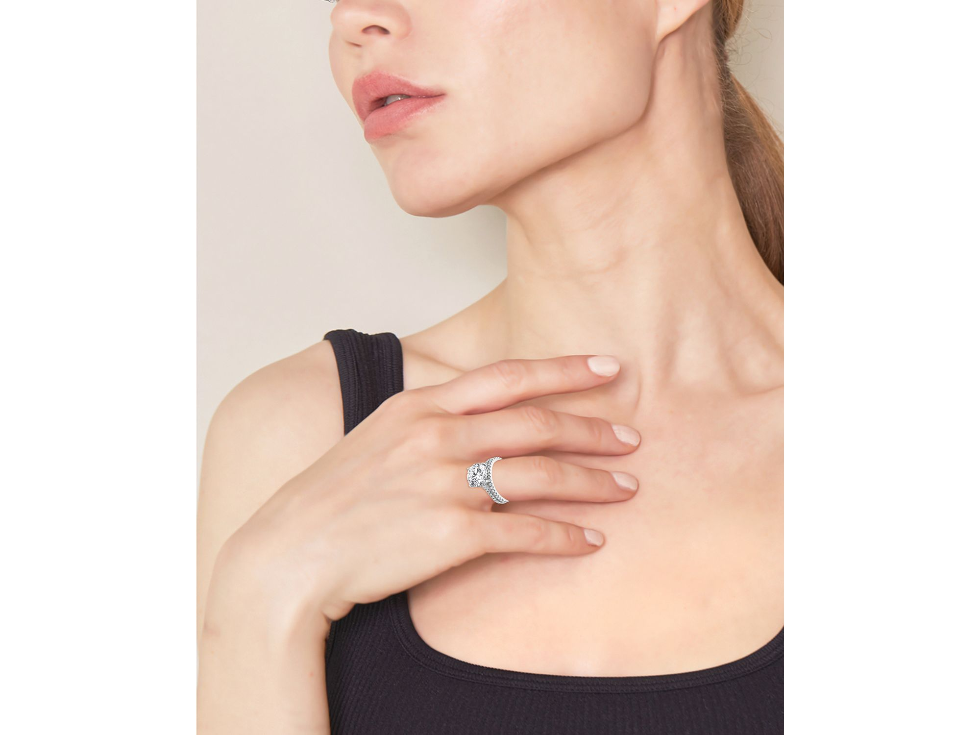Certified Lab Grown Round Diamond Bridal Set in 18K White Gold, 4.50 tcw — Image 3