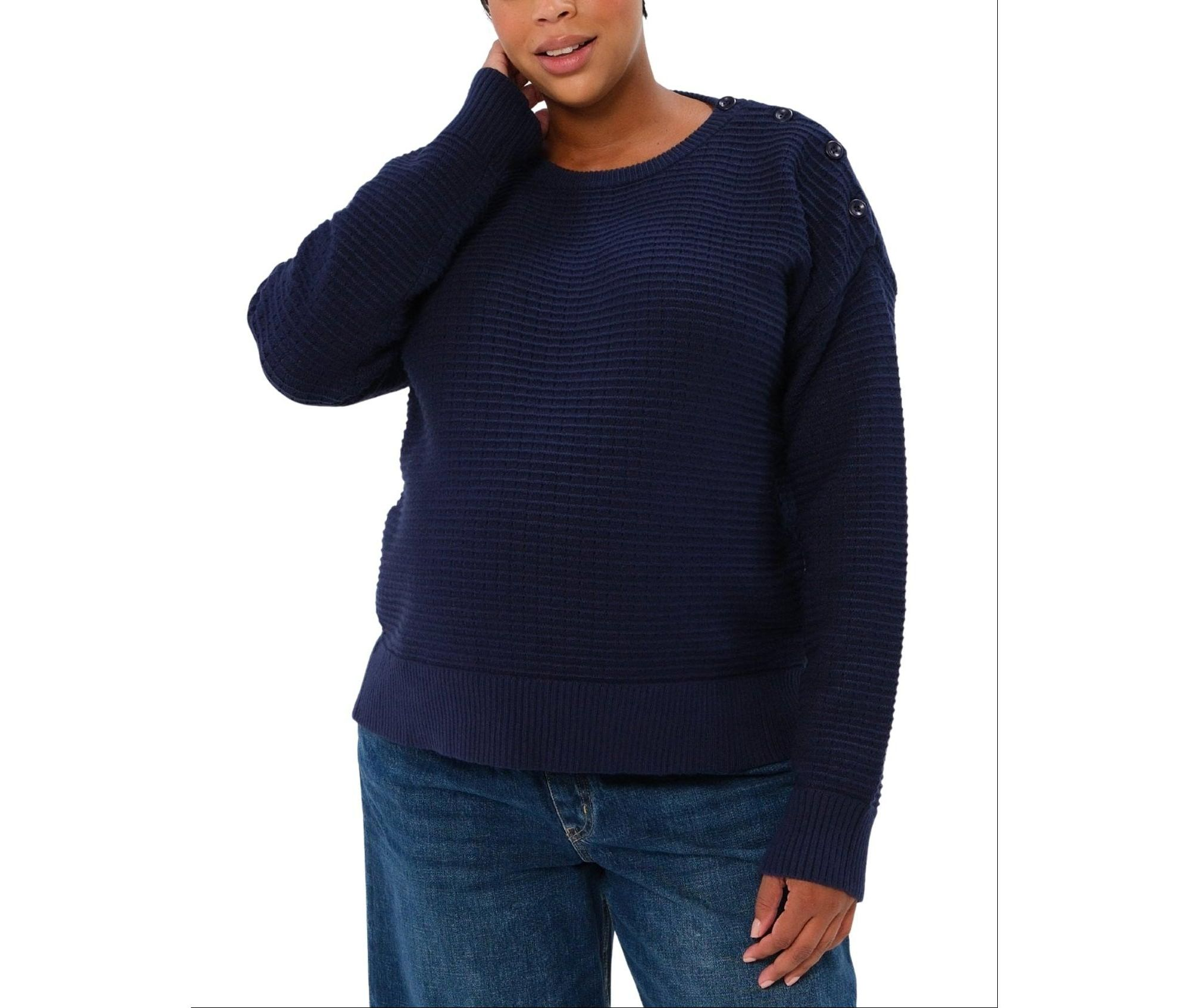 Women's Button Detail and Subtle Thumbhole Feature Maternity & Nursing Sweater — Image 6