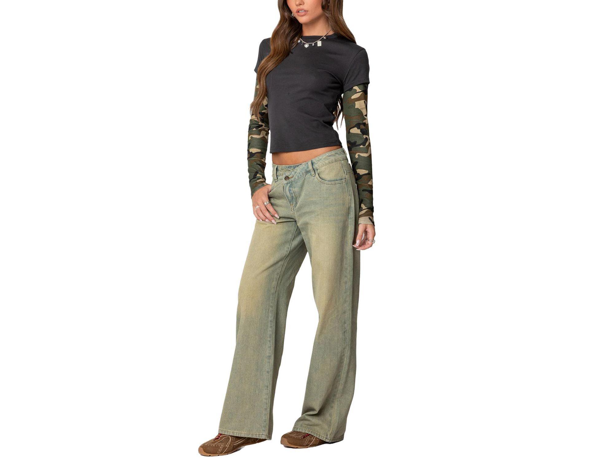 Camo Layered Long Sleeve T Shirt — Image 3