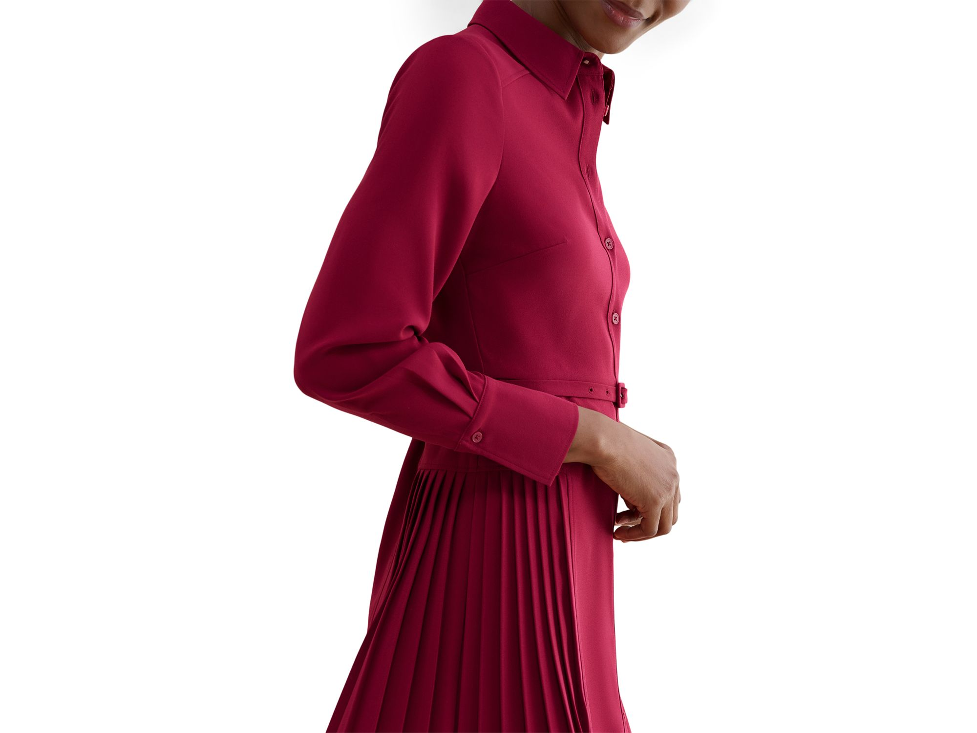 Ginny Pleated Skirt Shirt Dress — Image 3