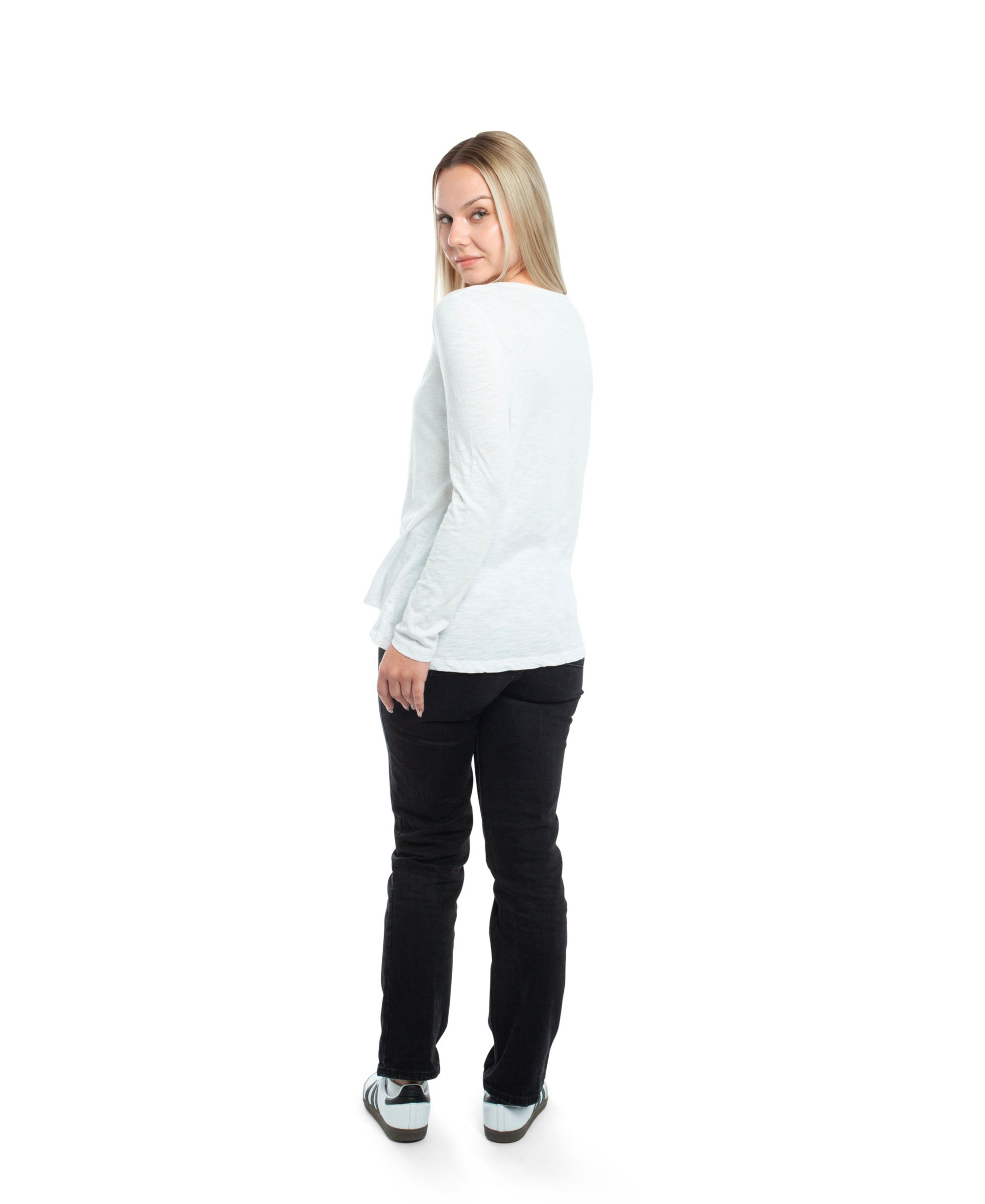 Wide Neck Ruching Details Tee — Image 5