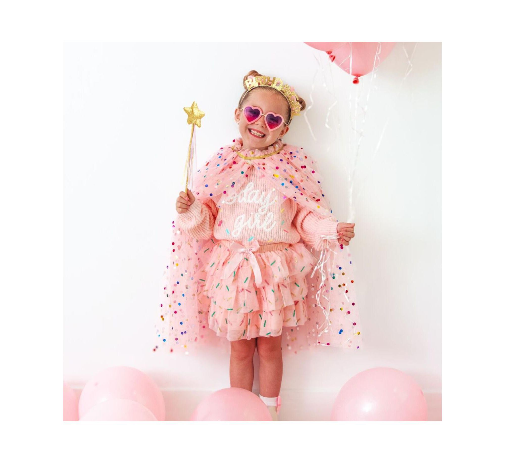 Girl's Birthday Girl Sprinkle Knit Sweater - Little Kid, Big Kid — Image 3