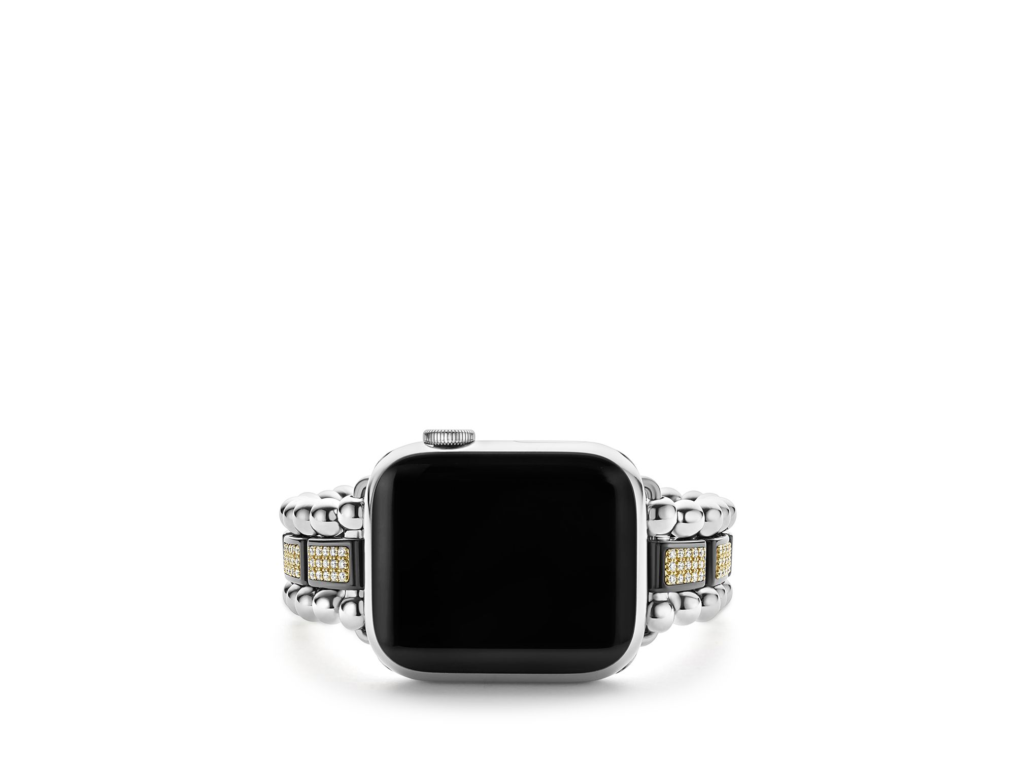 18K Yellow Gold Smart Caviar Half Diamond Apple™ Watch Bracelet, 38-45mm — Image 6