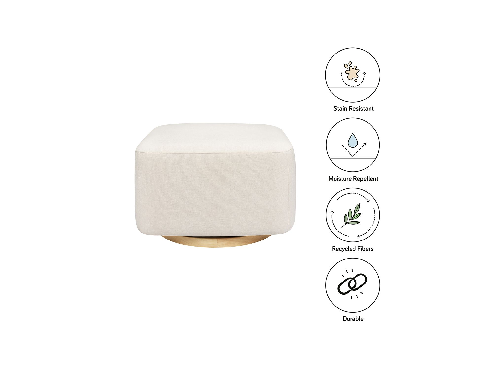 Kiwi Gliding Ottoman with Light Wood Base — Image 11