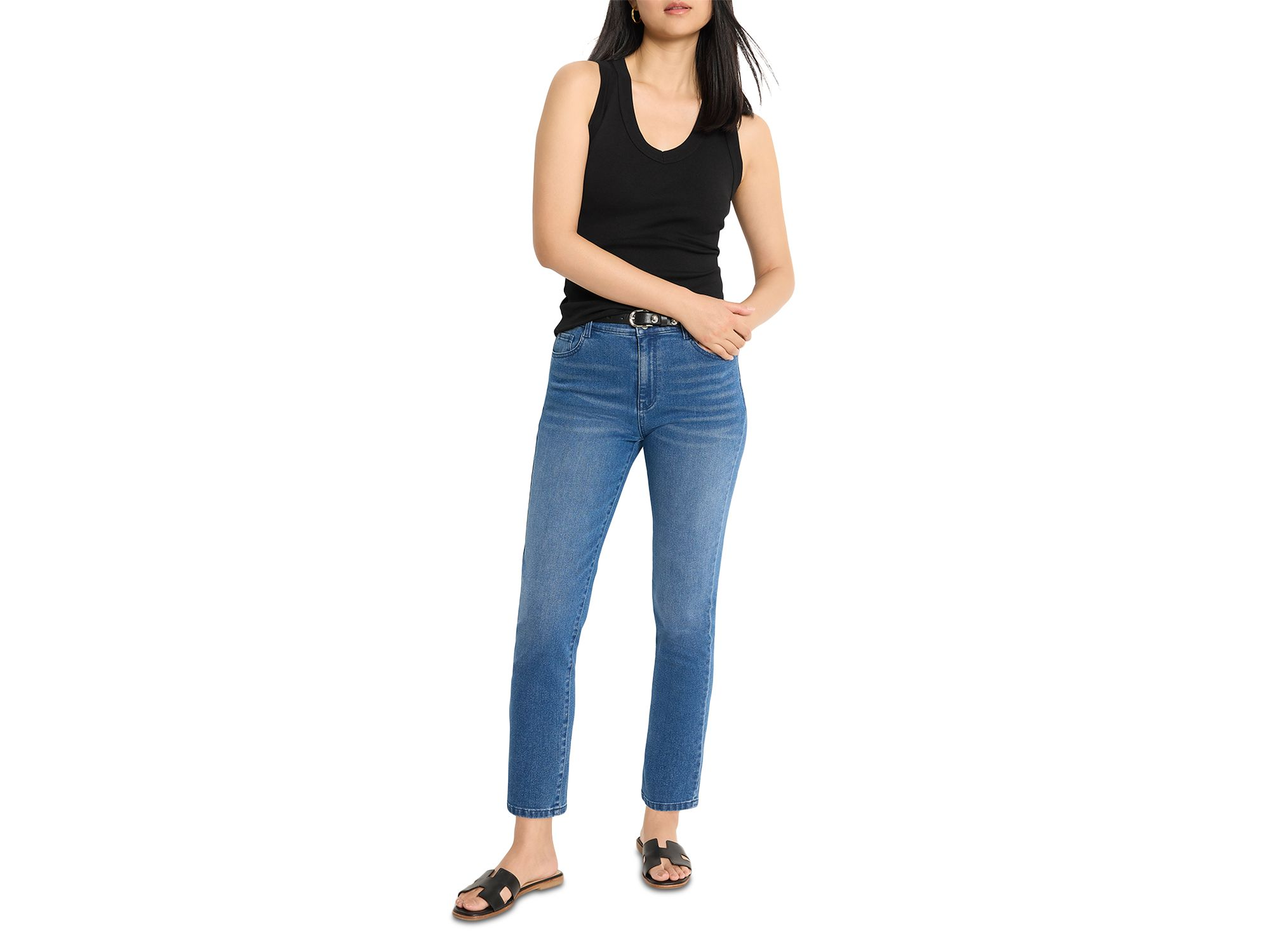 High Rise Straight Leg Jeans in Uptown — Image 8